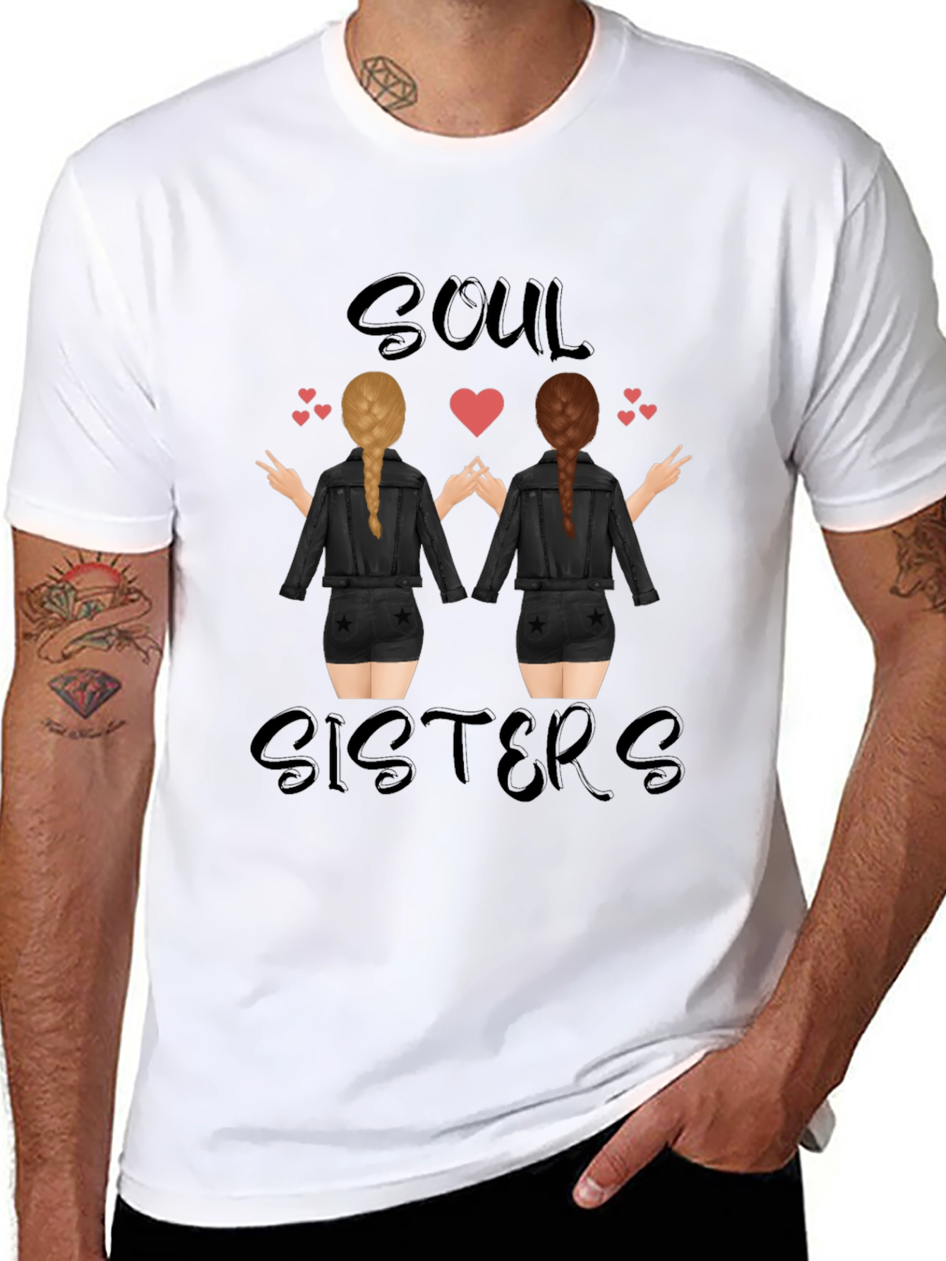Black Soul Sisters Graphic Tee - Stylish Unisex Shirt view 8