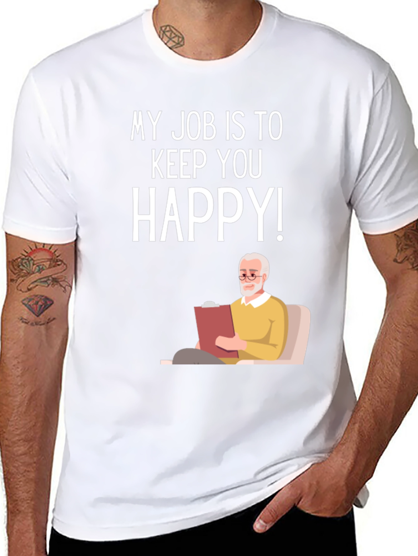 Black My Job Is To Keep You Happy Therapist T-Shirt view 8