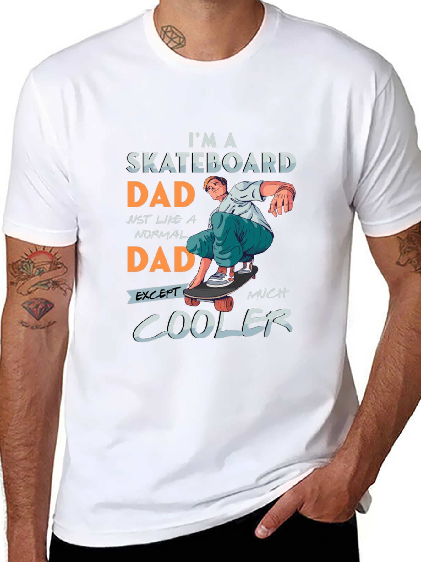 Black Skateboard Dad Graphic Tee - Cool Dad Style view 8
