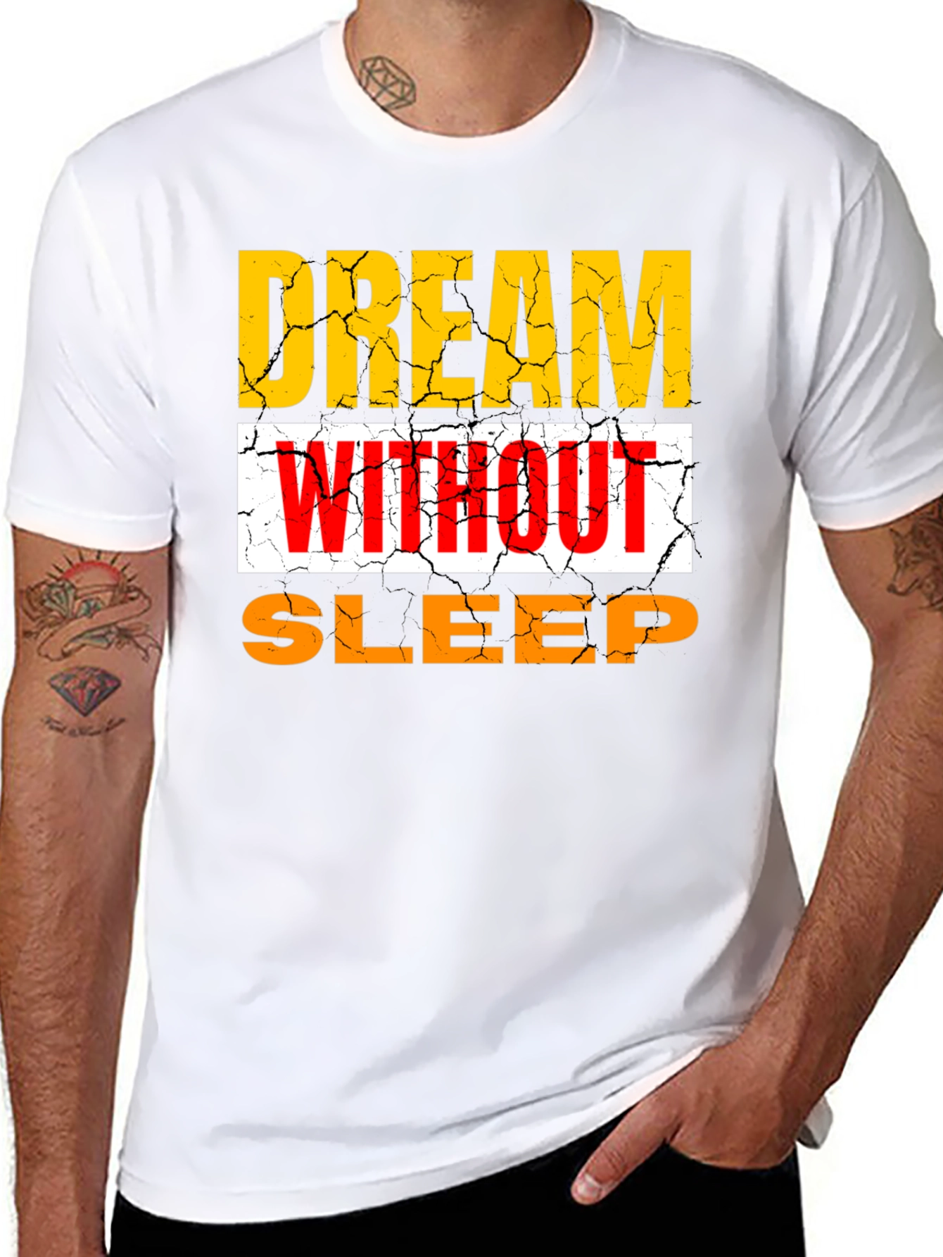Black Dream Without Sleep Graphic T-Shirt view 8