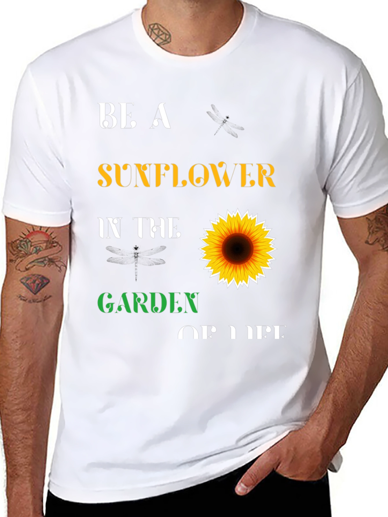 Black Be a Sunflower T-Shirt - Inspirational Graphic Tee view 8