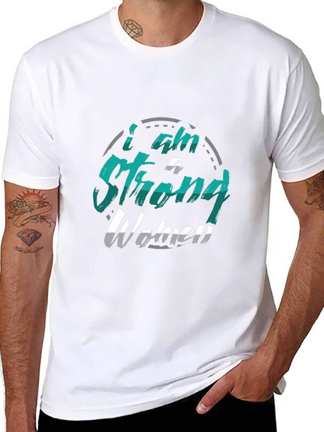 Black I am A Strong Woman Graphic T-Shirt view 8