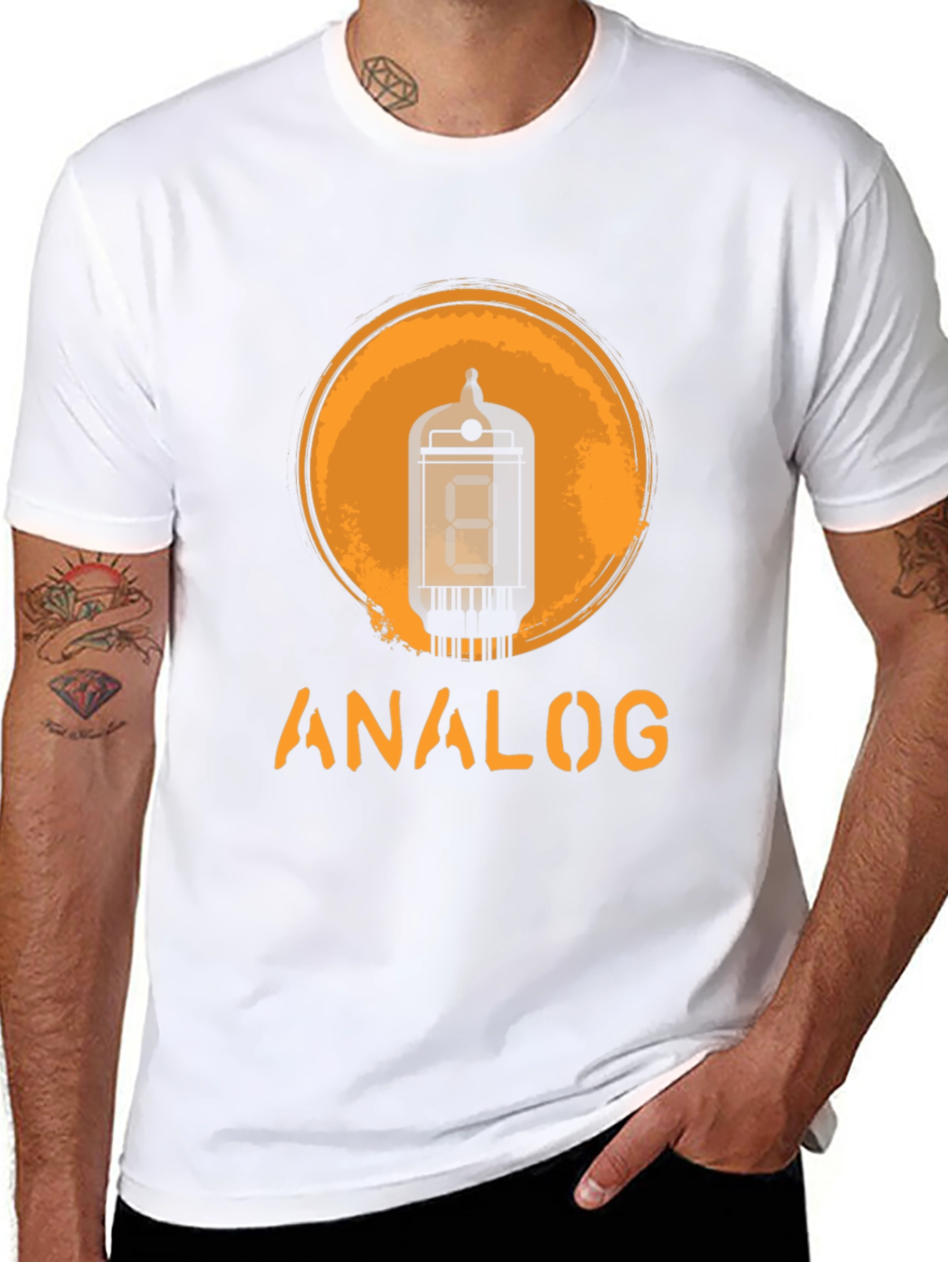 Black Analog Tube T-Shirt - Vintage Design view 8