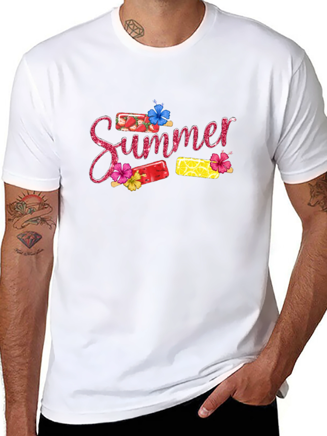 Black Summer Popsicle Graphic T-Shirt view 8