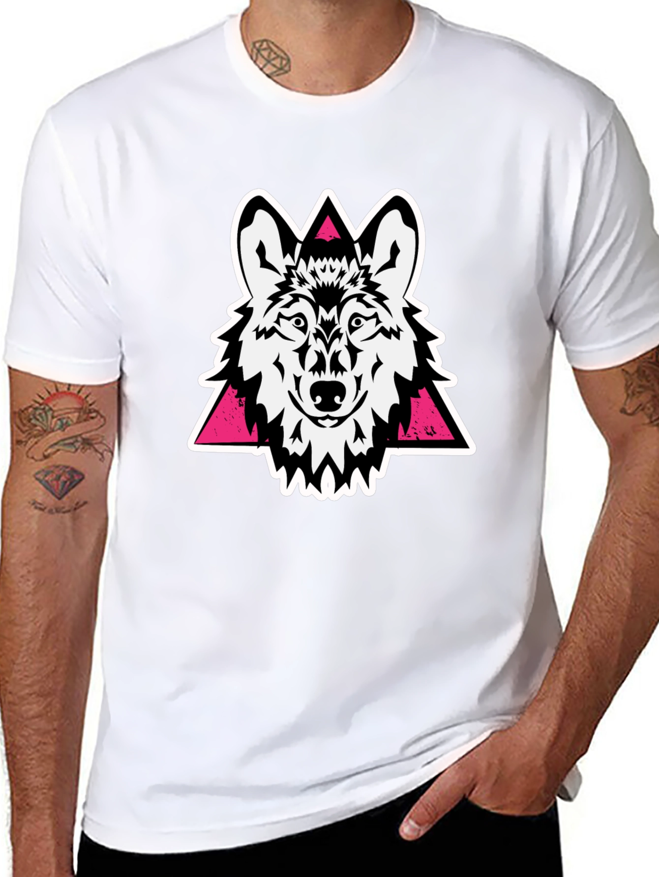 Black Wolf Graphic Tee - Black Cotton Blend view 8