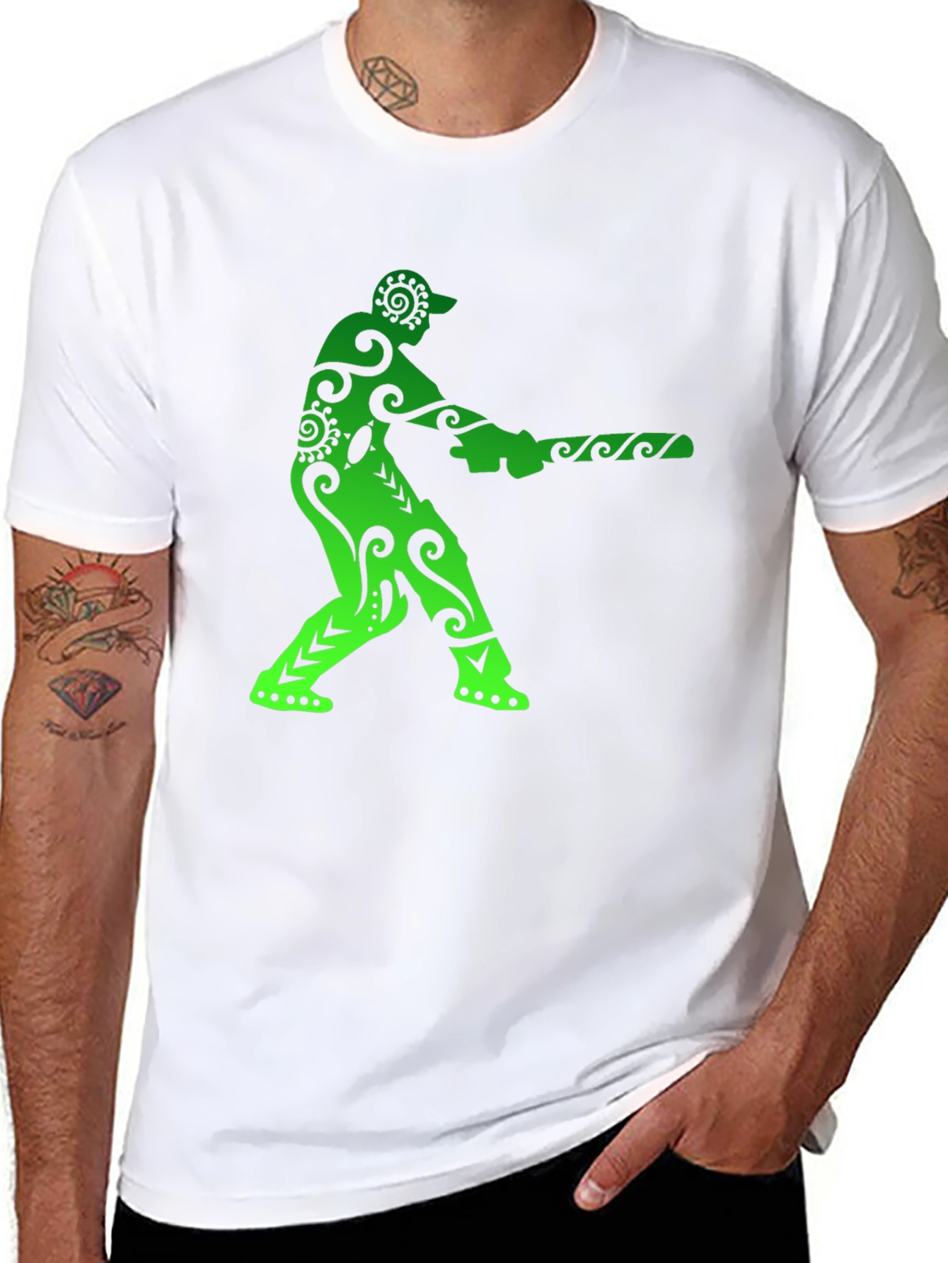 Black Cricket Player Graphic Tee view 8