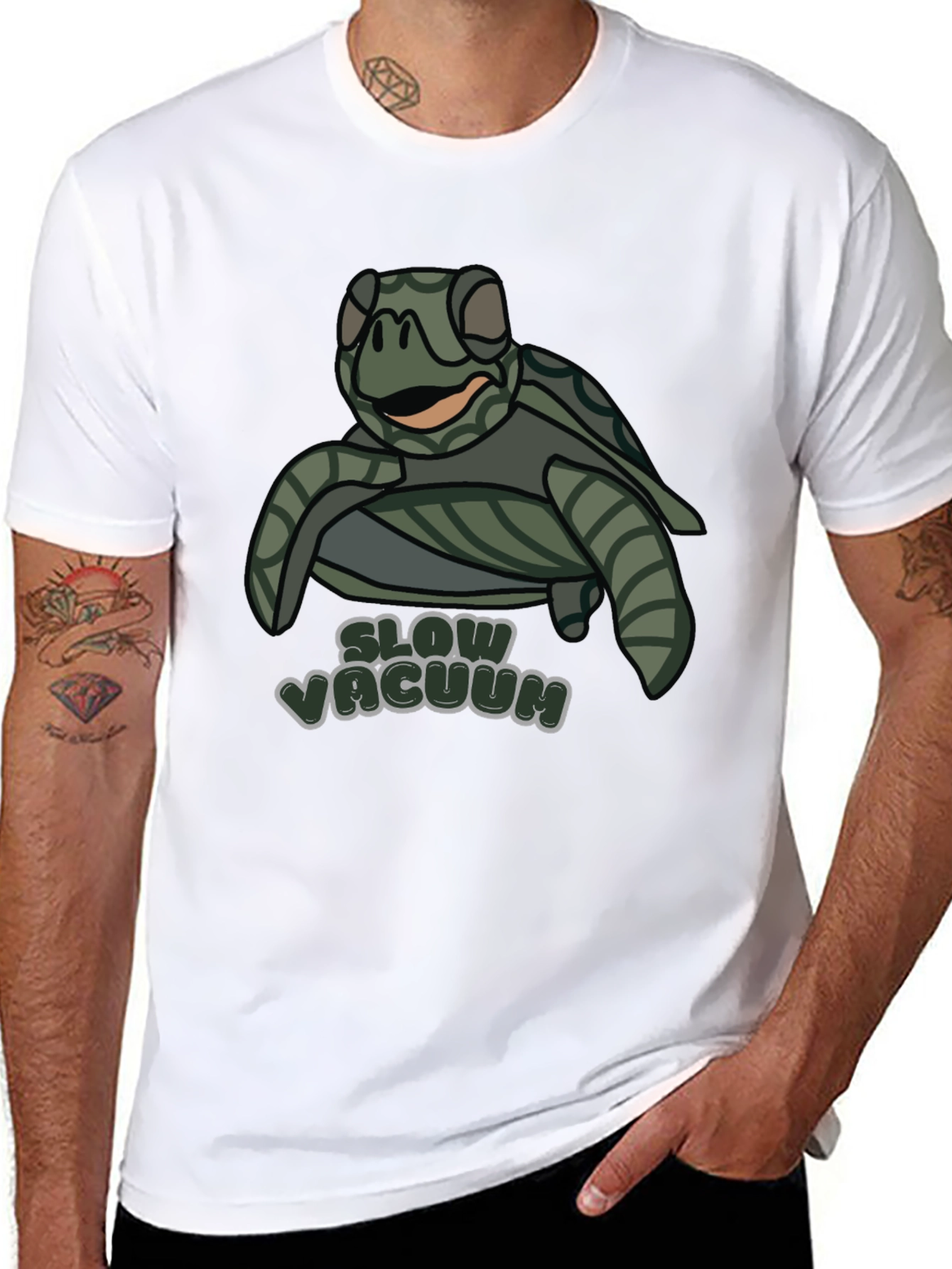 Black Slow Vacuum Turtle T-Shirt Funny Cute view 8