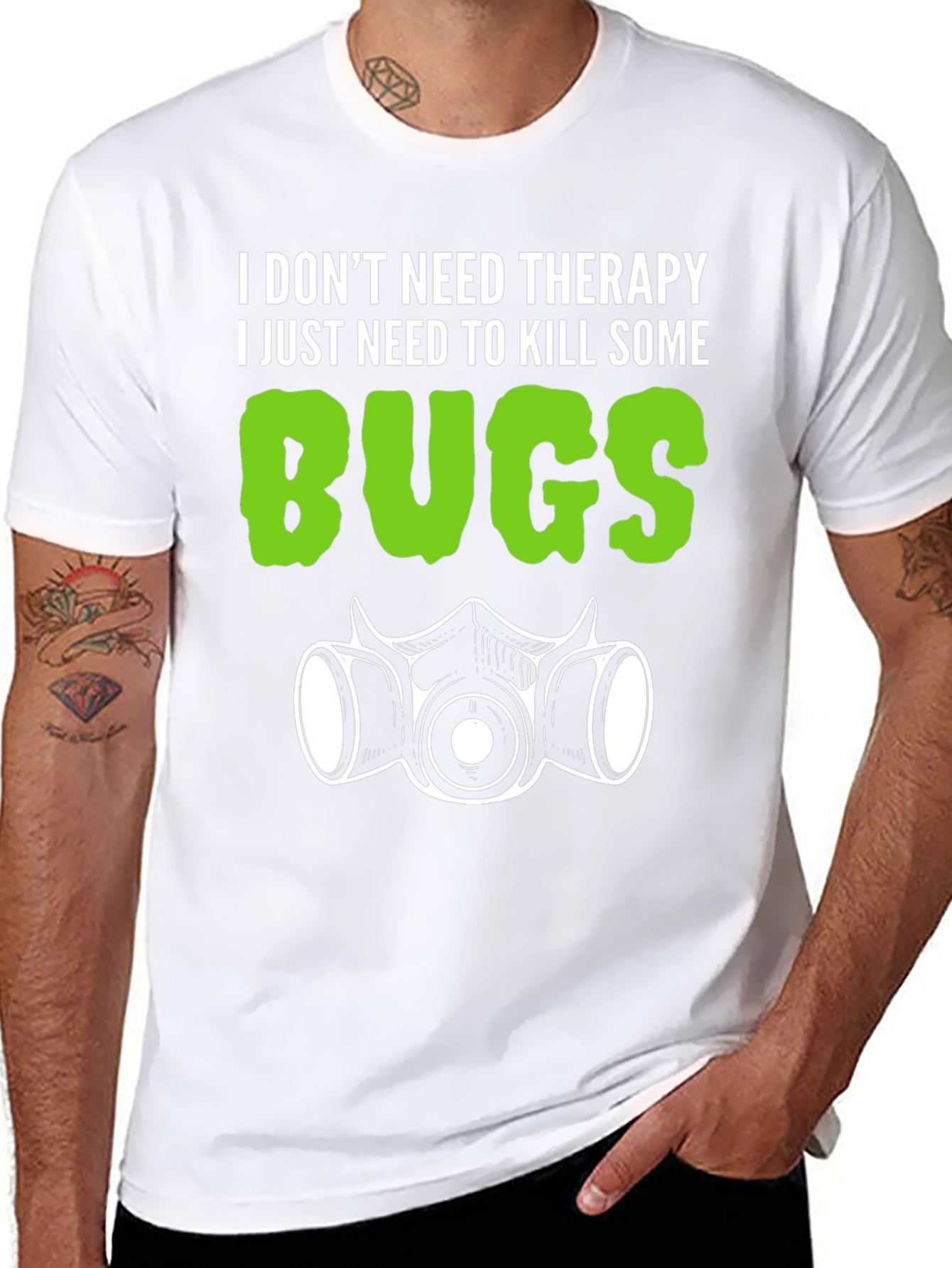 Black Funny Bug Killing T-Shirt view 8