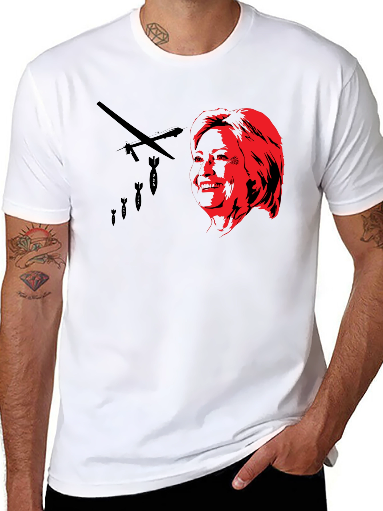 Black Provocative Graphic Print Tee view 8