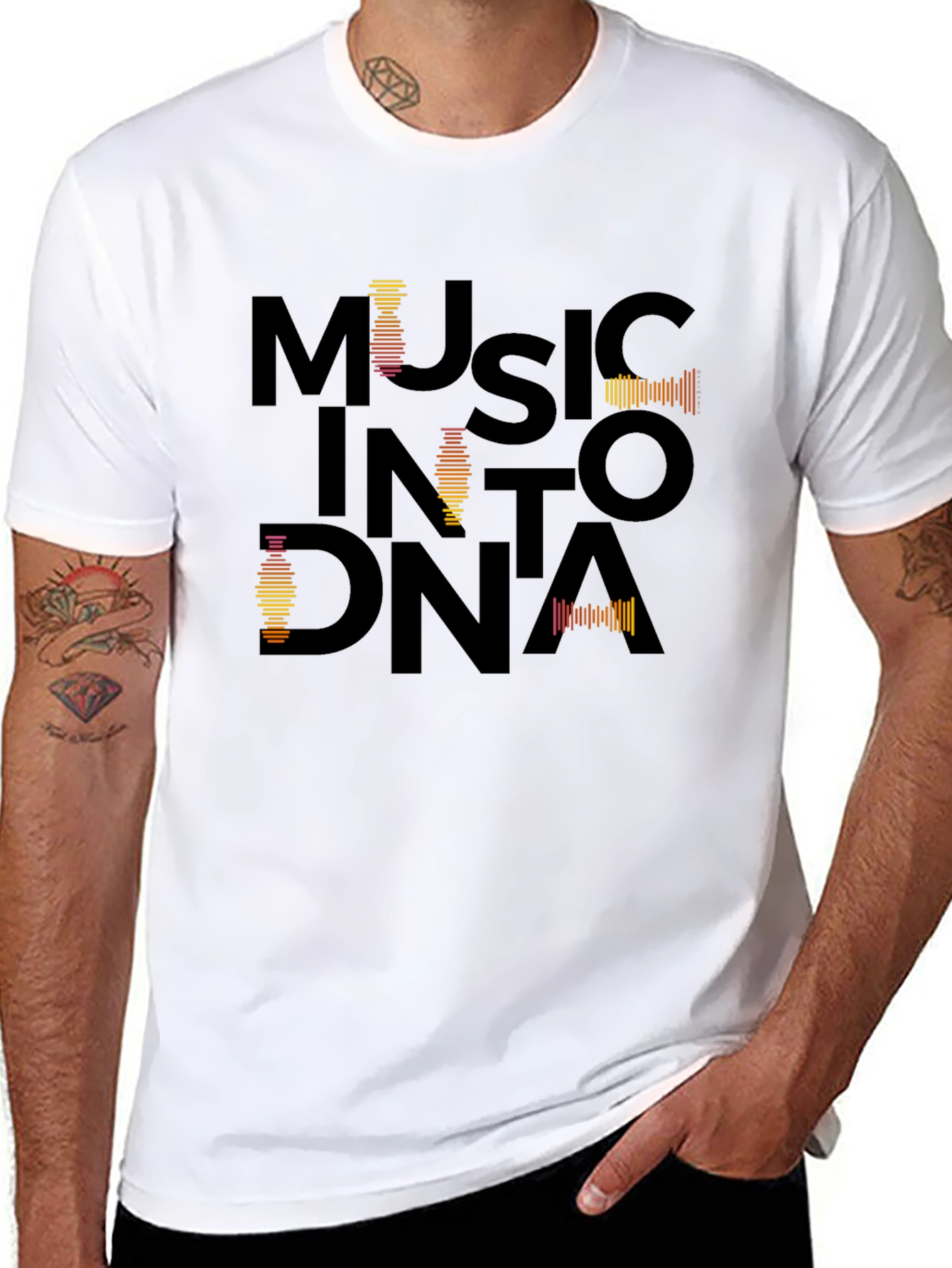 Black Music Into DNA Black Graphic Tee view 8