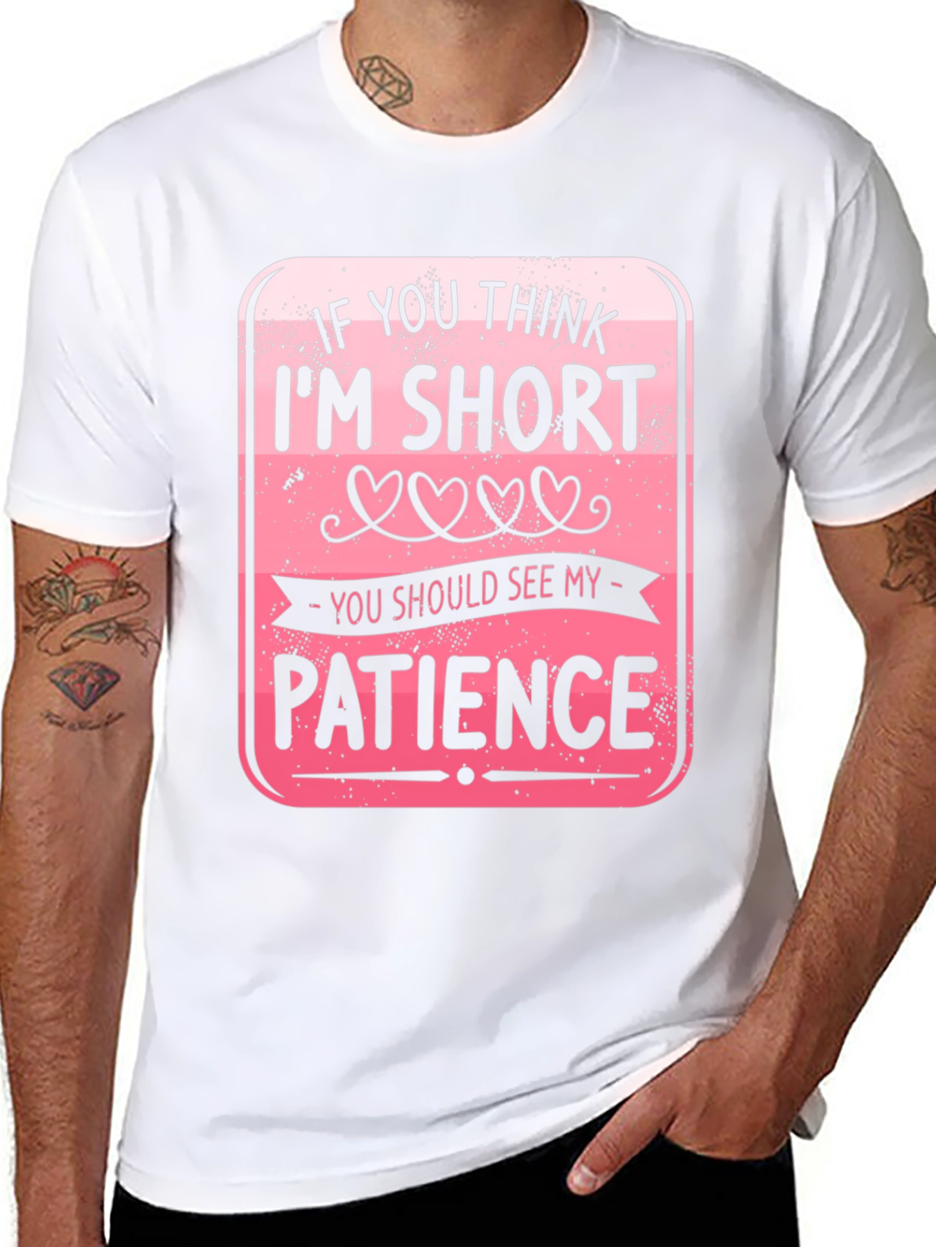 Black Funny Short Patience Graphic T-Shirt view 8