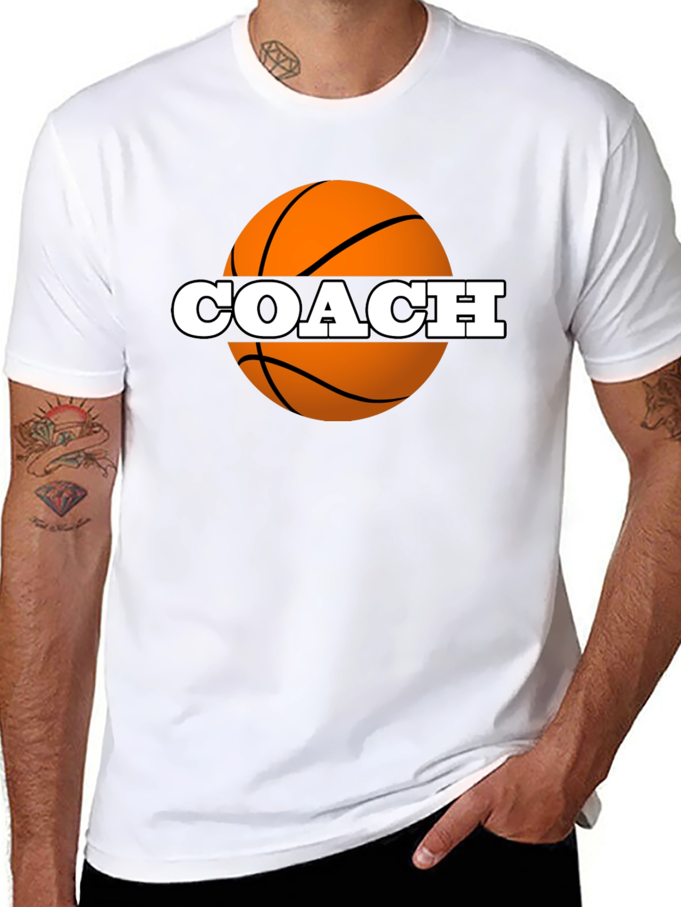 Black Basketball Coach Graphic Tee - Black view 8