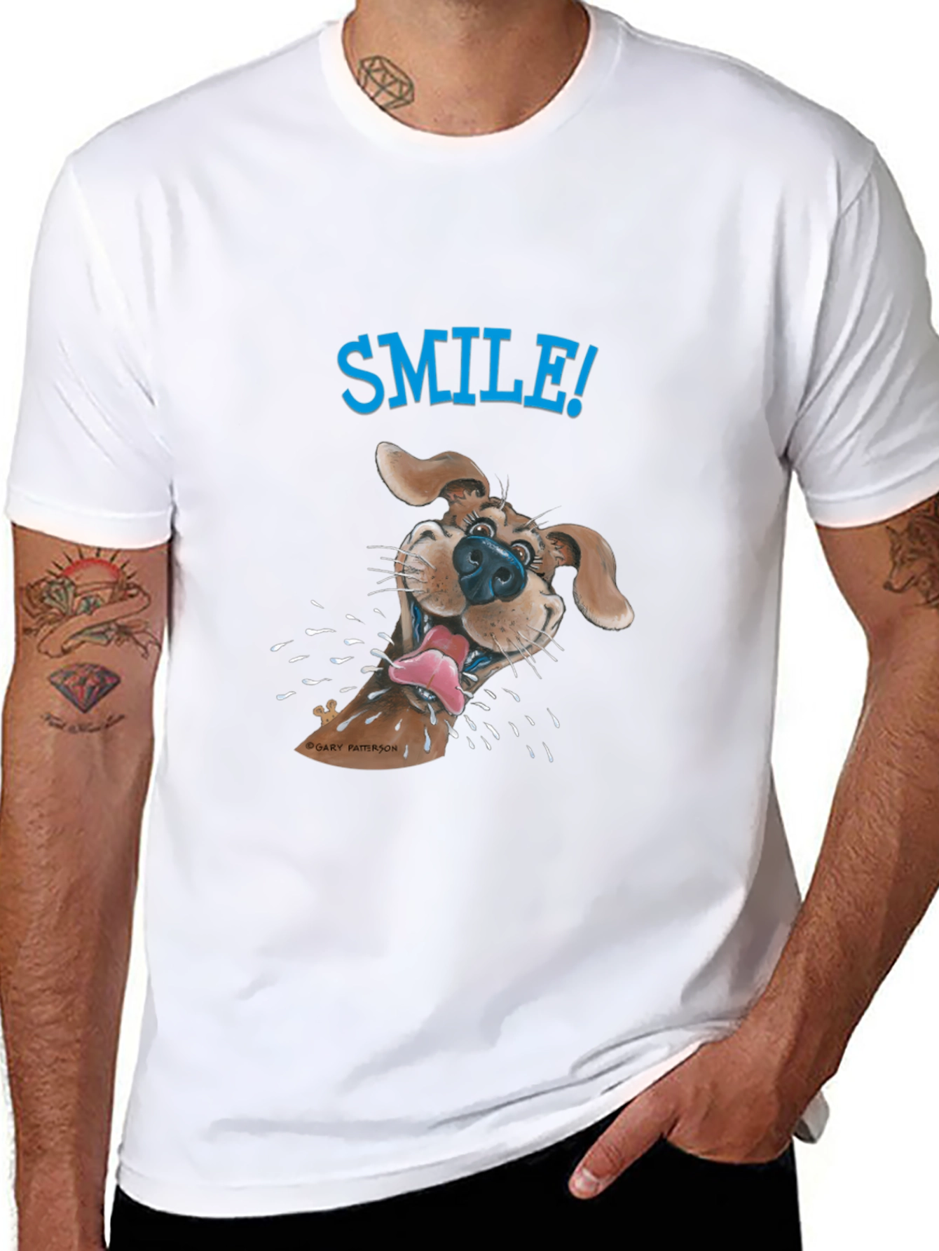 Black Smile! Dog Graphic Tee - Fun & Casual view 8