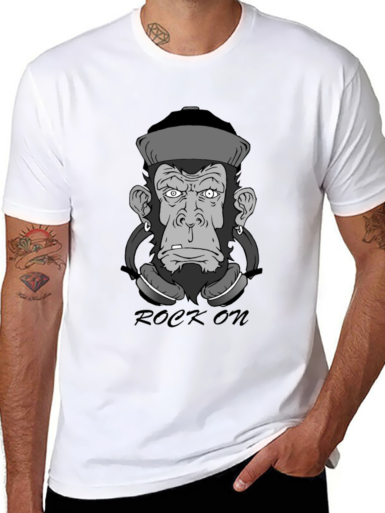 Rock On Monkey Graphic T-Shirt - 8