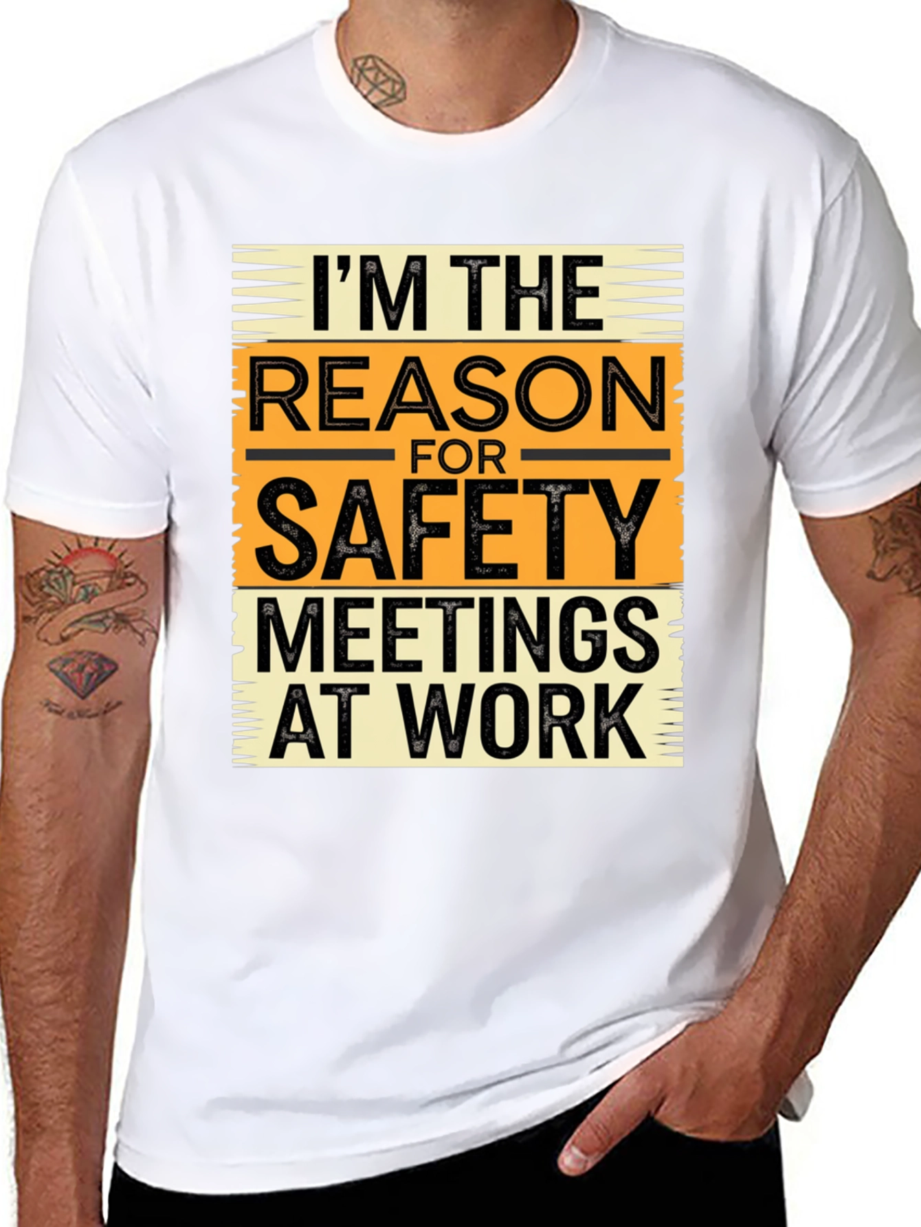 Black I'm The Reason For Safety Meetings at Work T-Shirt view 8