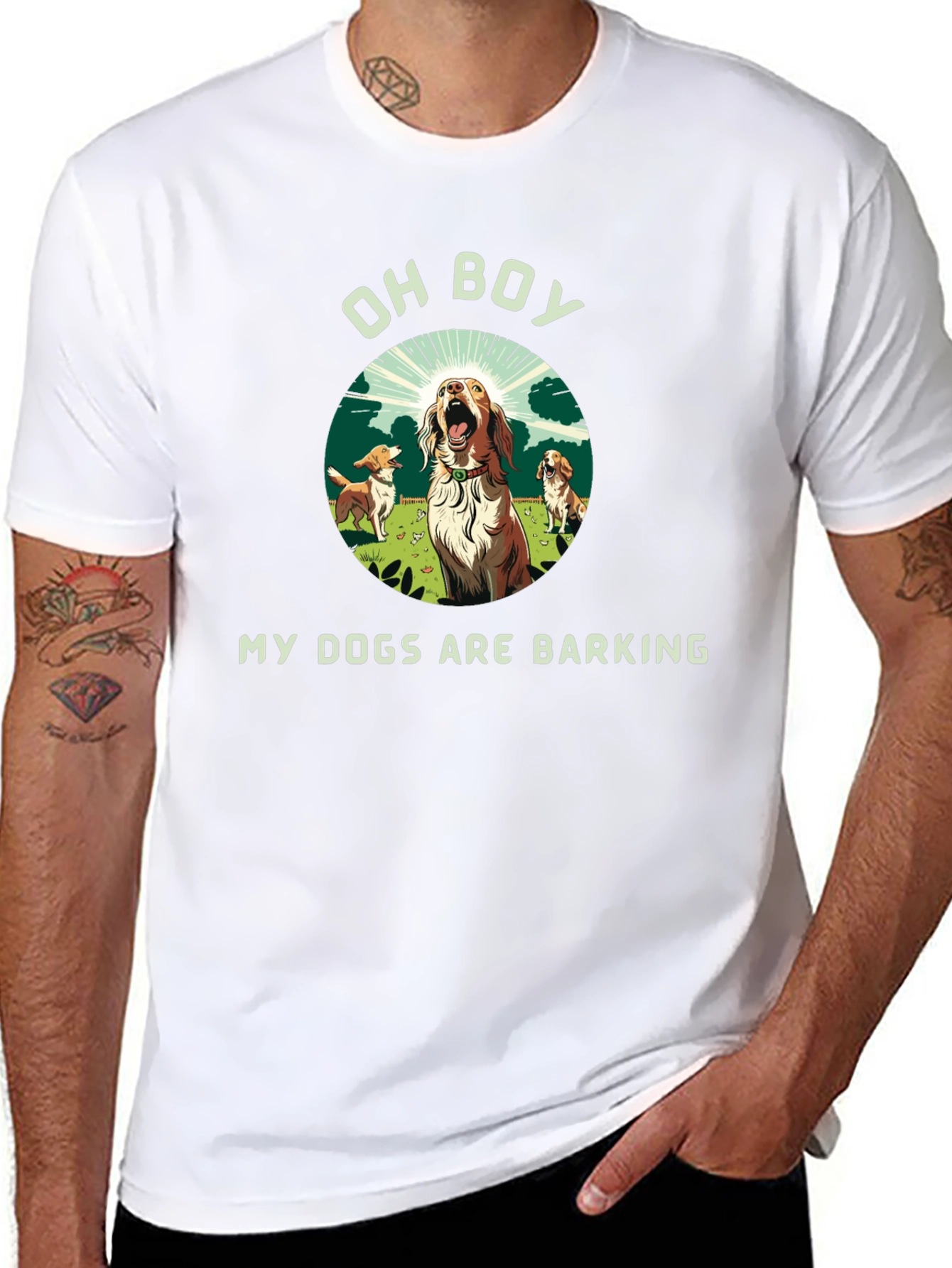 Black Funny "My Dogs Are Barking" Graphic Tee view 8