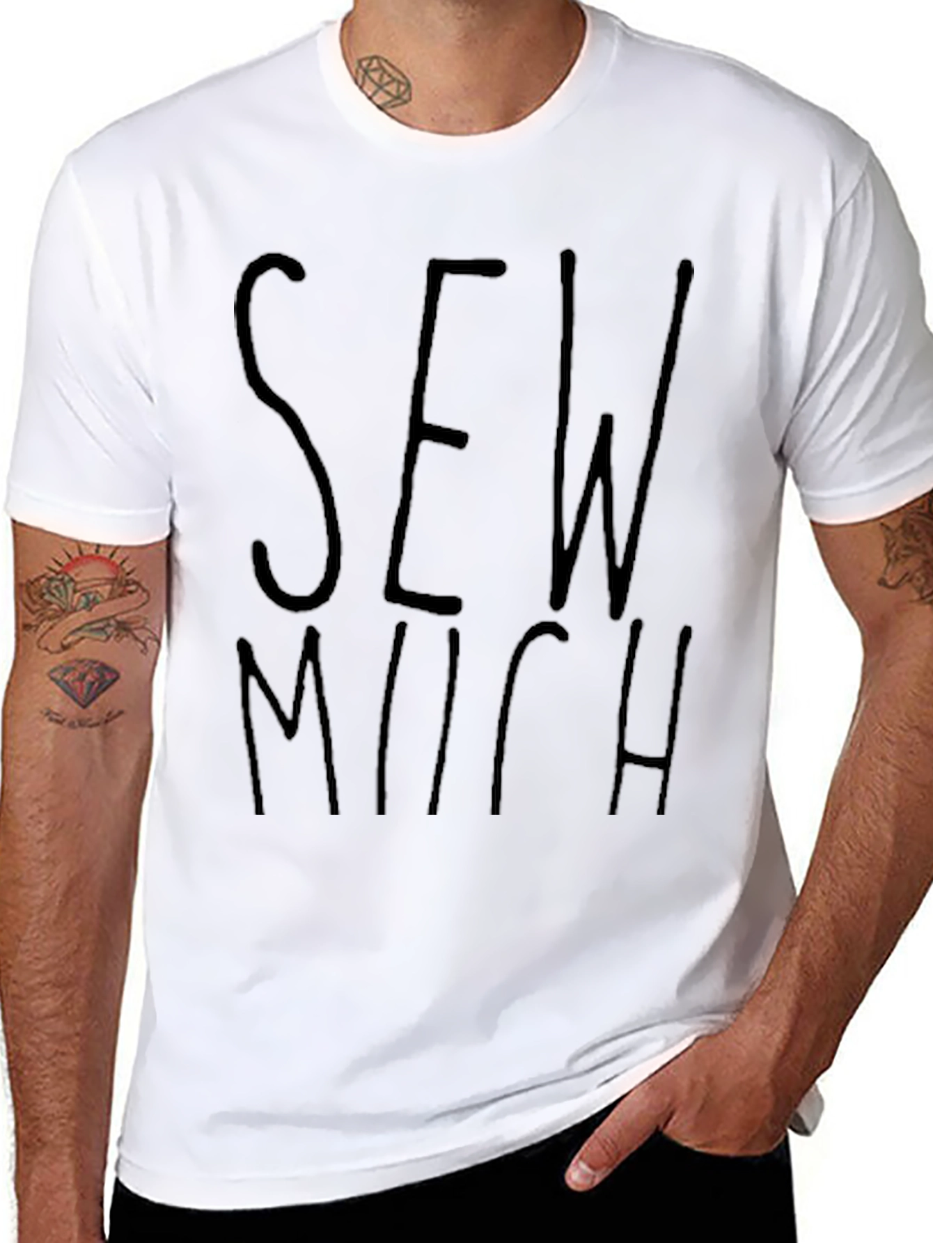 Black Sew Much Pun T-Shirt view 8