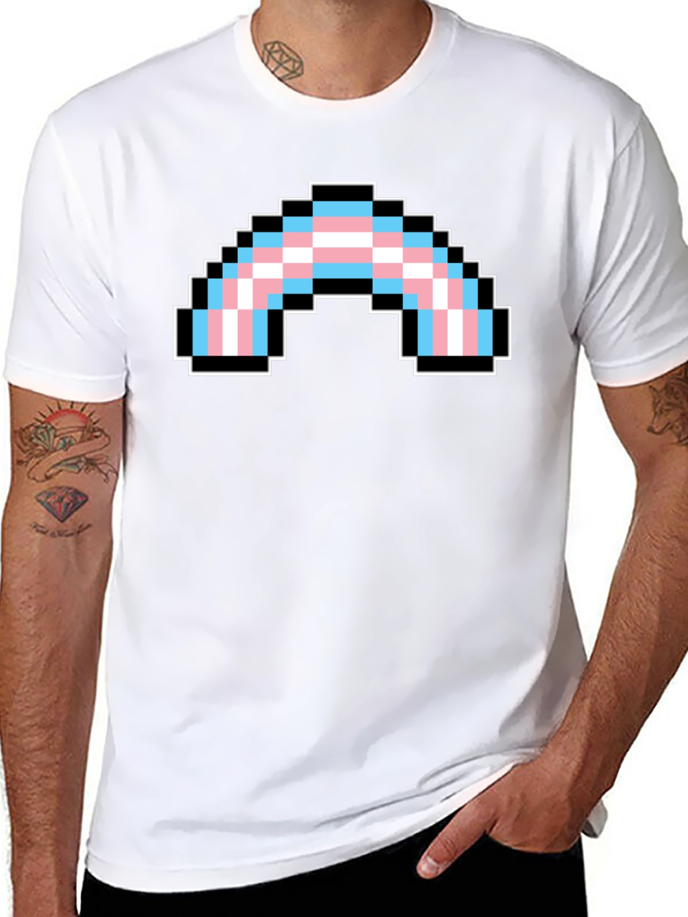 Pixel Transgender Rainbow Pride T-Shirt - 8