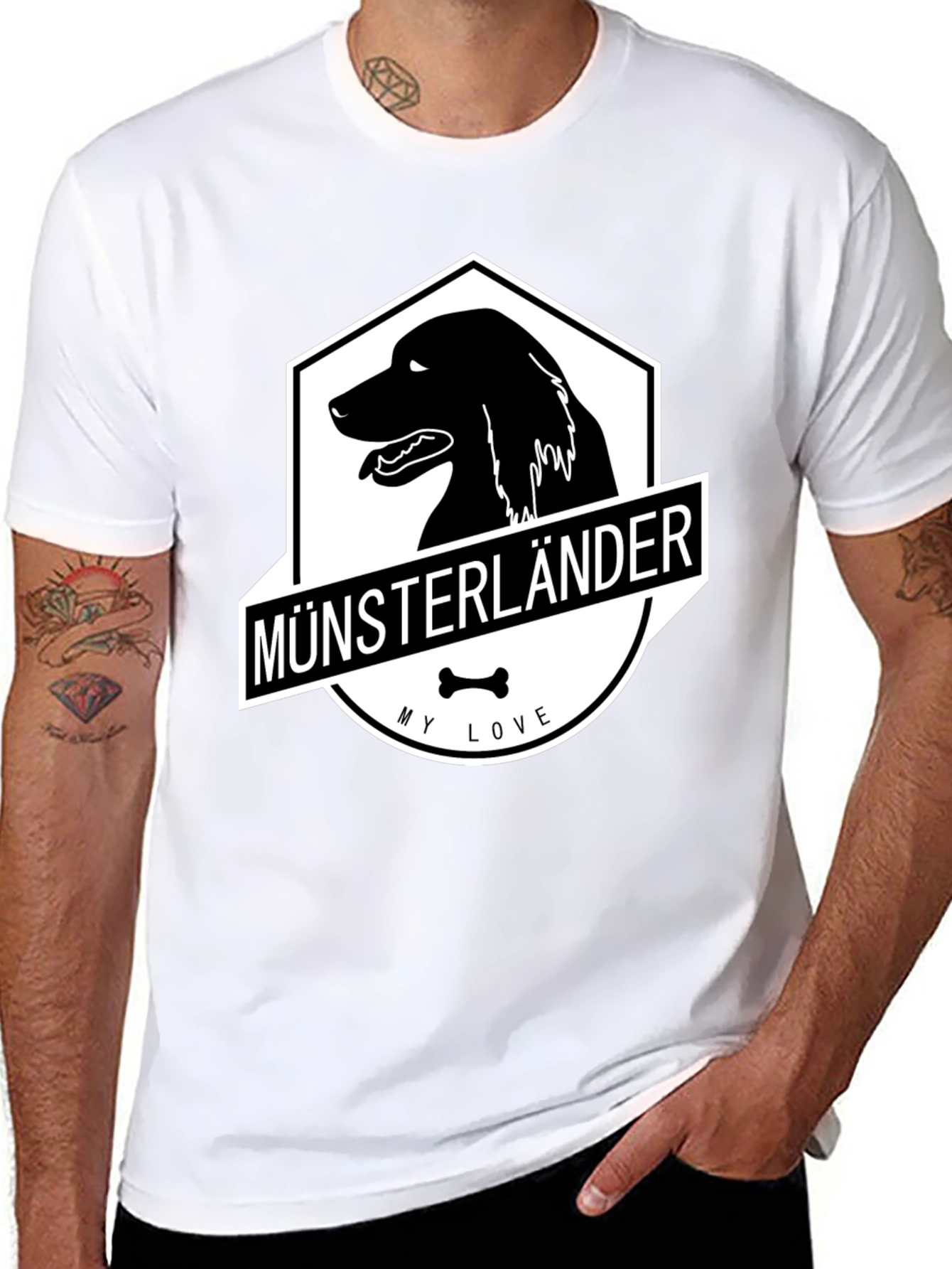 Black Münsterländer Dog T-Shirt - My Love Black Tee view 8