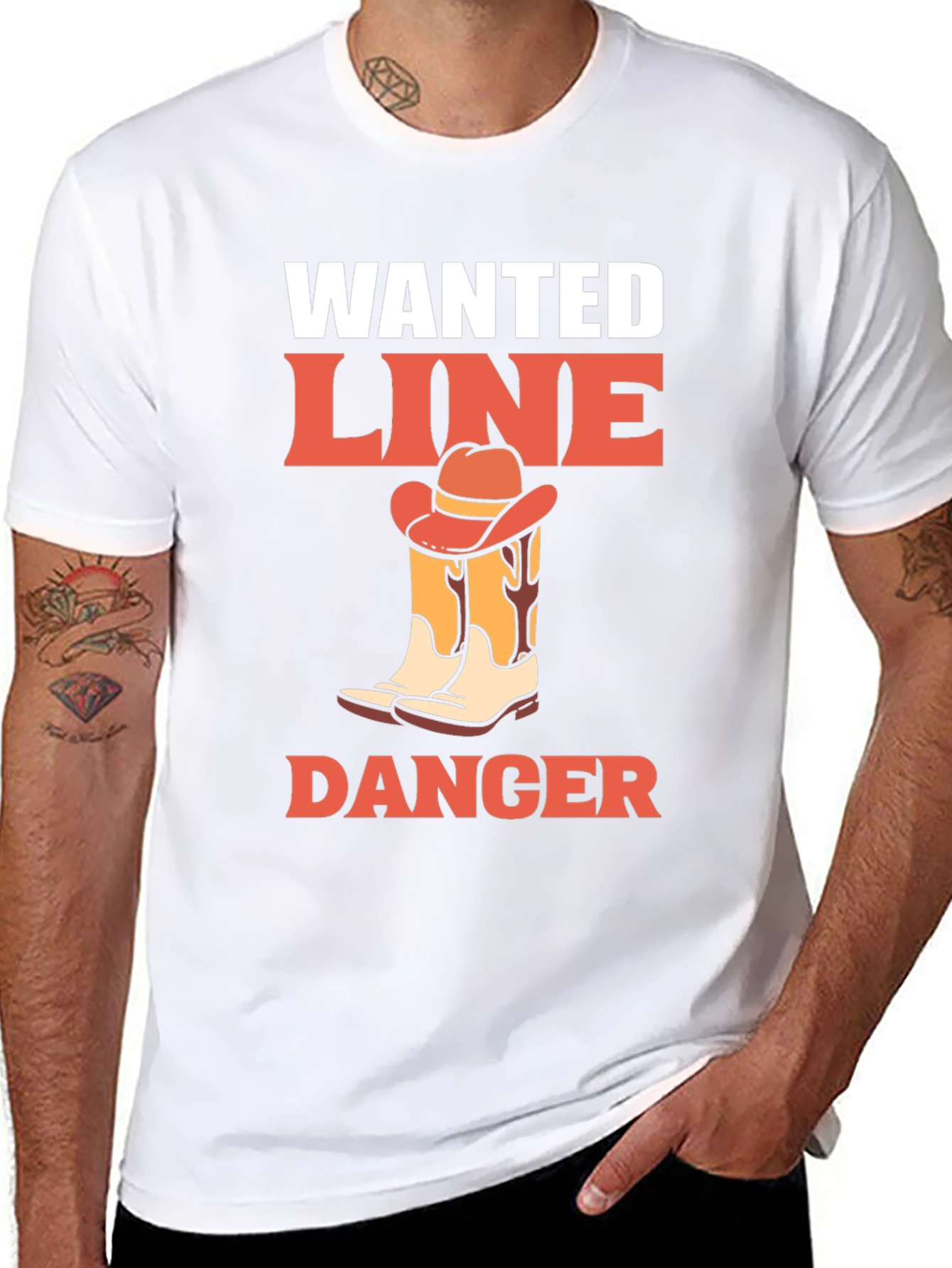 Black Wanted Line Dance Danger Graphic Tee view 8