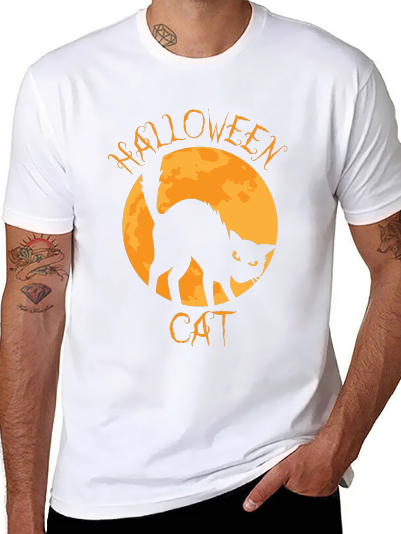 Black Halloween Cat T-Shirt view 8
