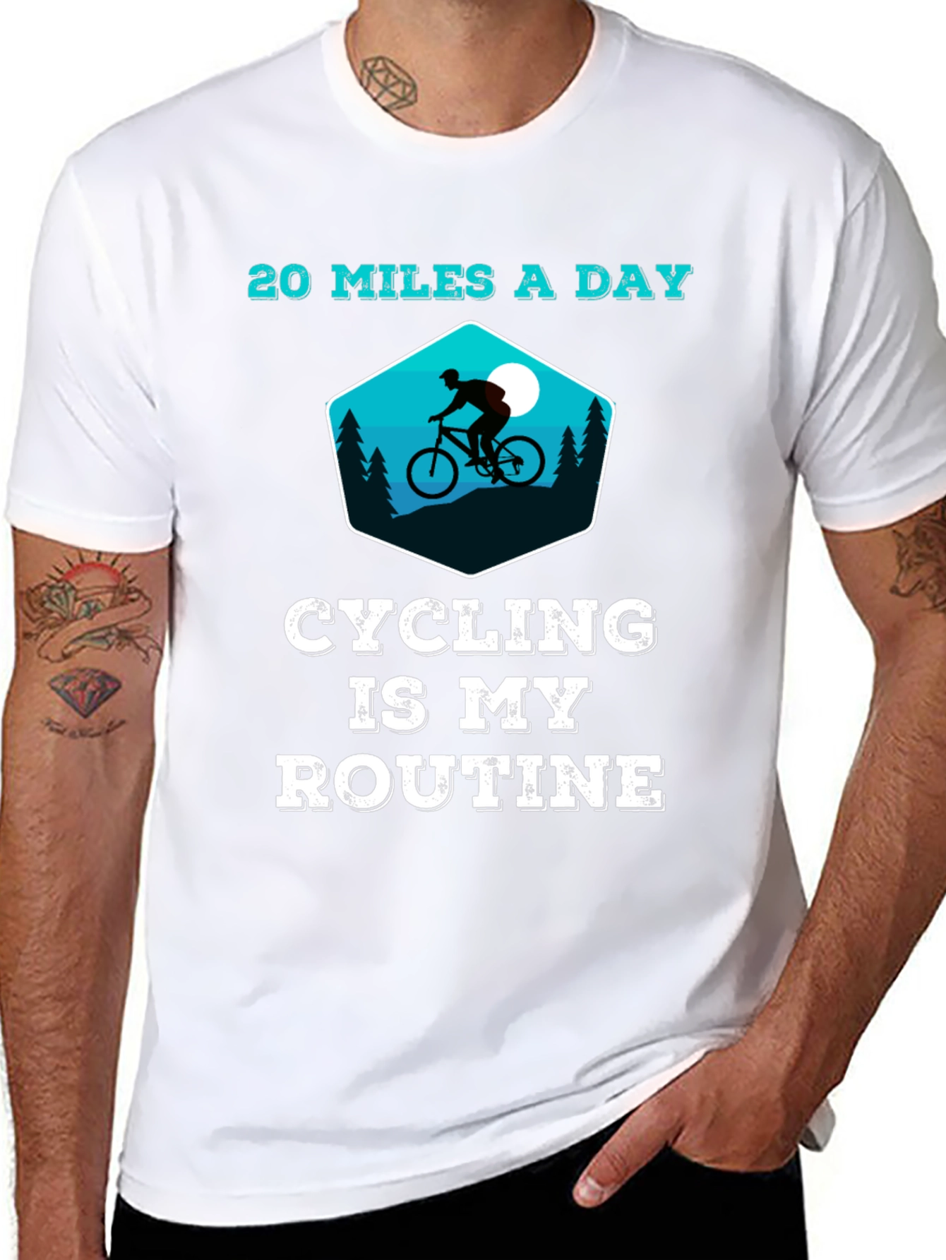 Black Cycling is My Routine - Graphic T-Shirt view 8