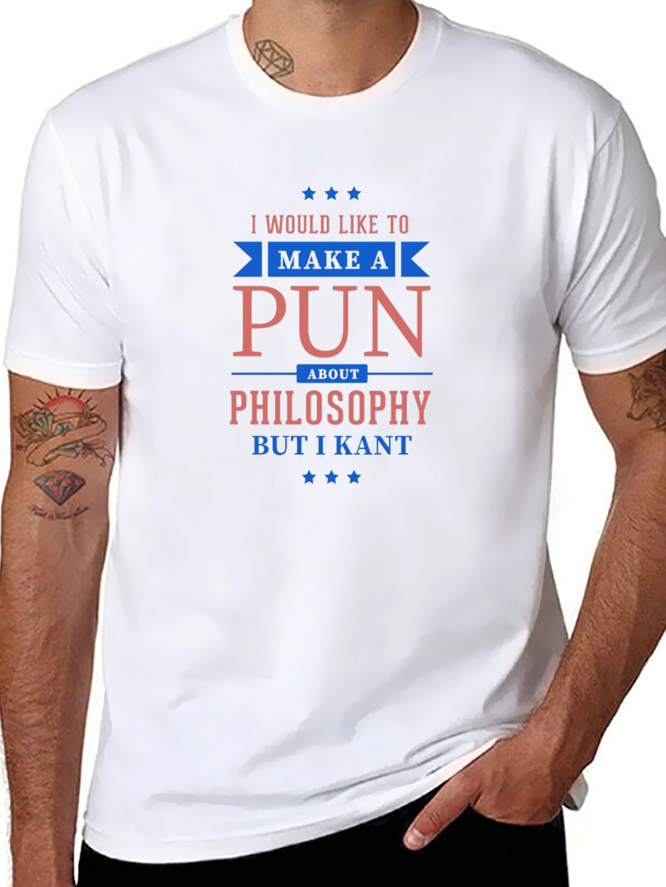 Black Funny Philosophy Pun T-Shirt - I Kant view 8