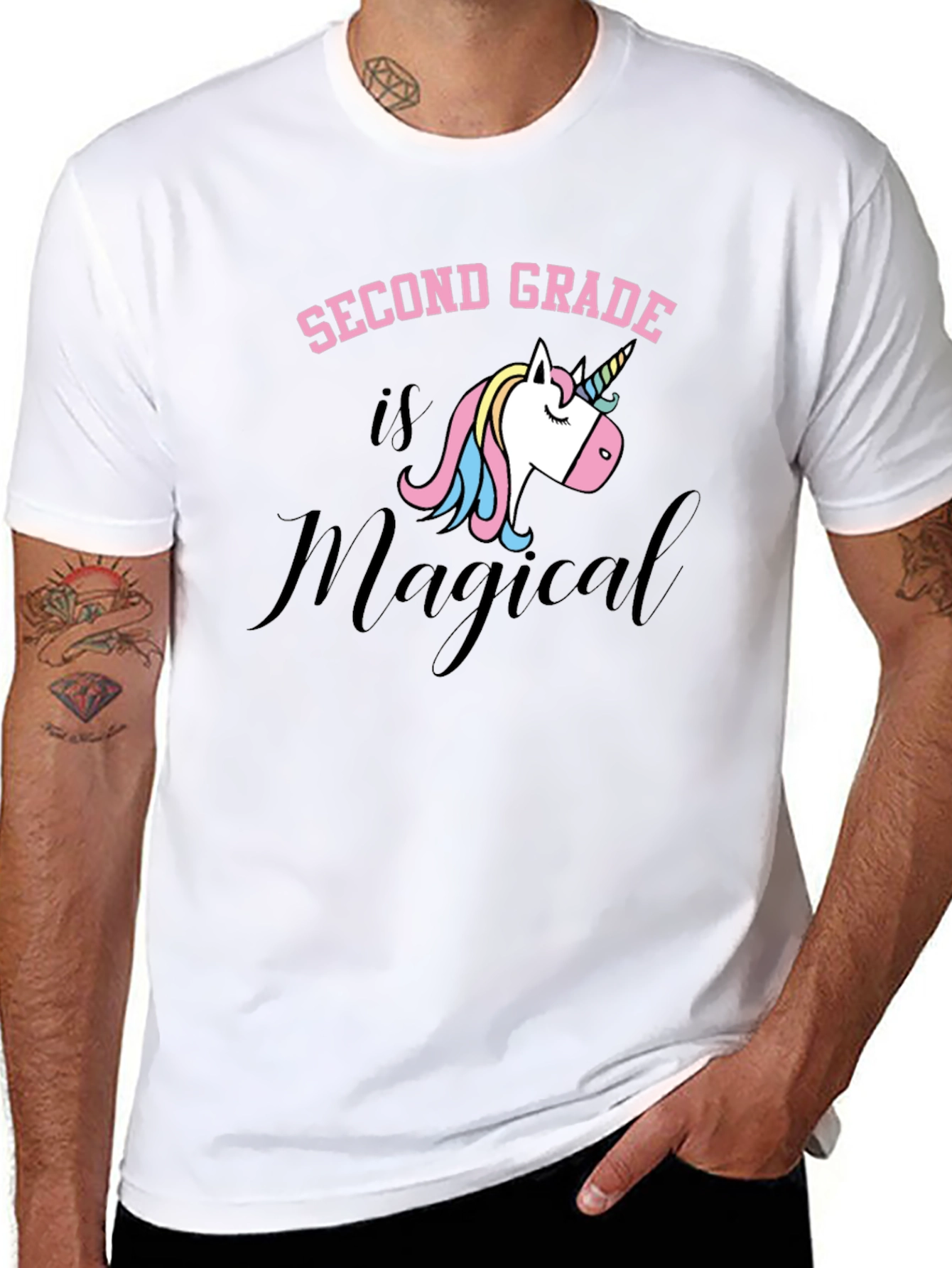 Black Second Grade Magical Unicorn T-Shirt view 8