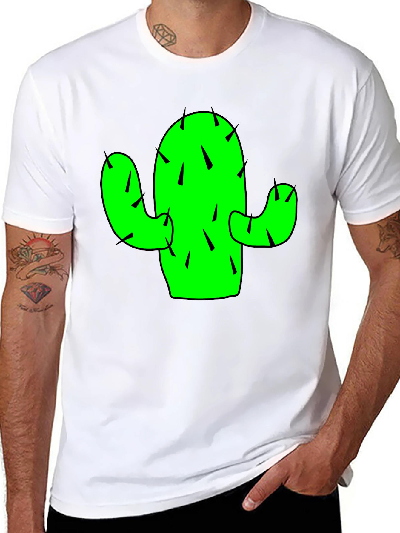 Black Cactus Graphic Tee - Trendy Casual Style view 8