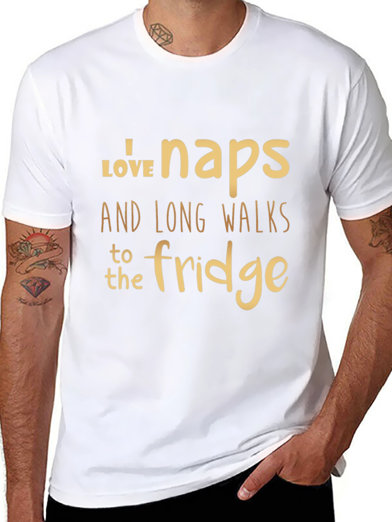 Black Funny Naps and Fridge Walks Graphic T-Shirt view 8