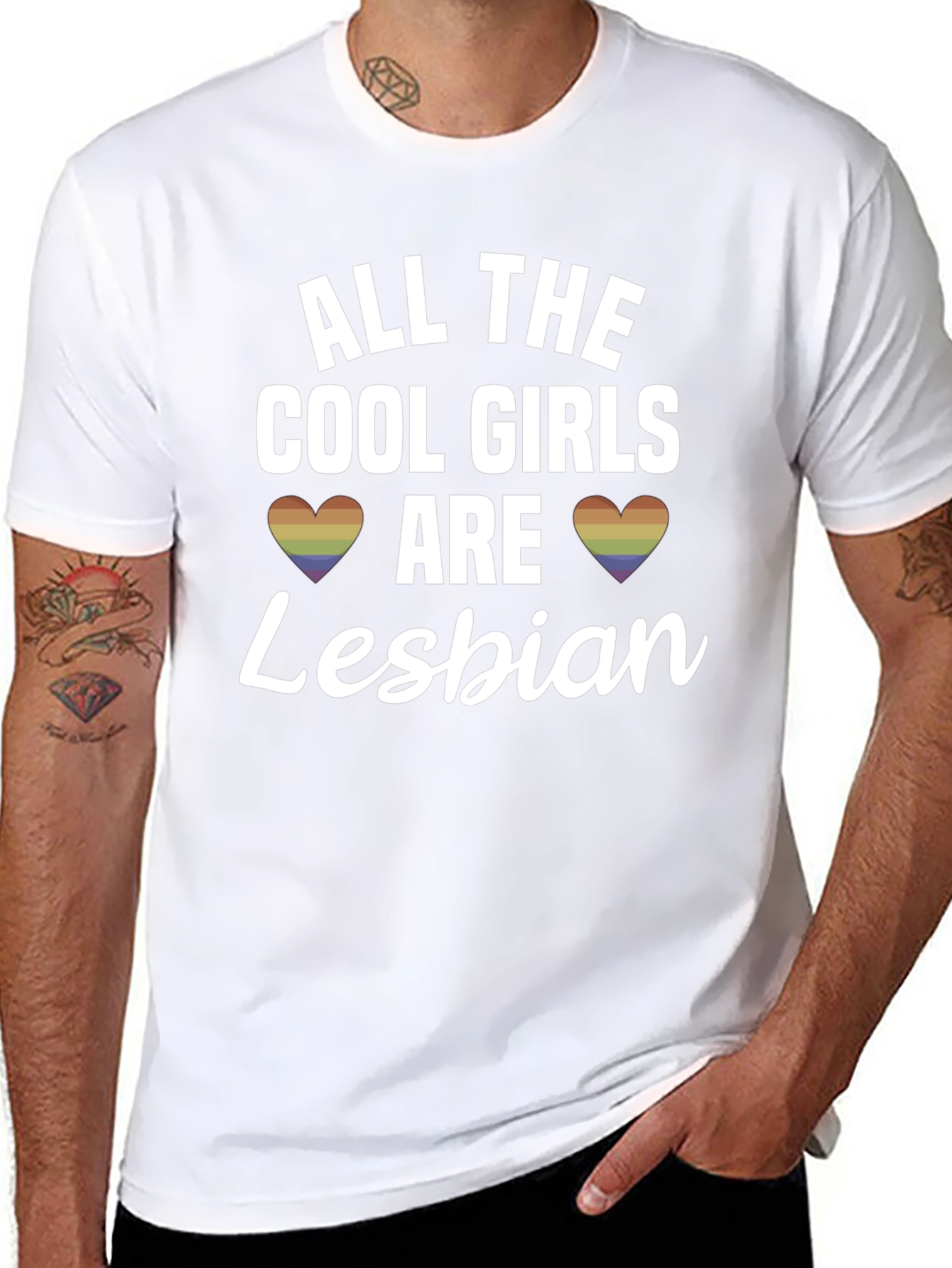 Black Cool Girls Lesbian T-Shirt - Pride Apparel view 8