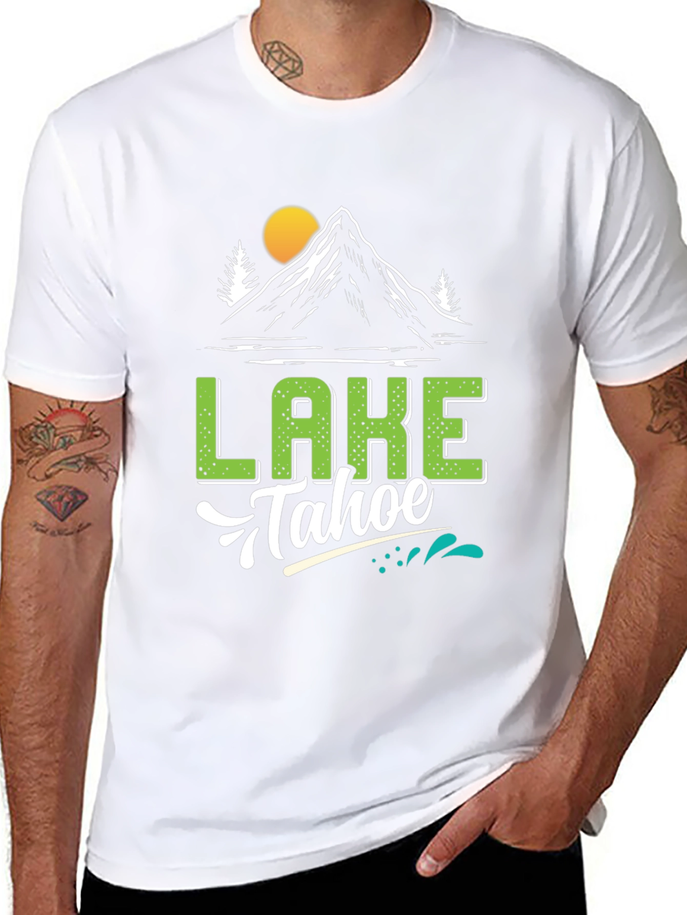 Black Lake Tahoe Black Graphic Tee view 8