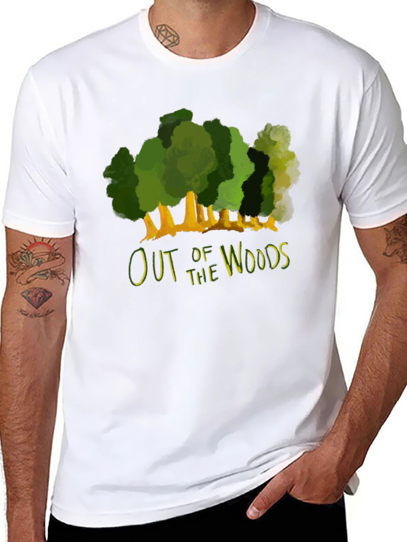 Black Out of the Woods Graphic Tee - Black Cotton T-Shirt view 8
