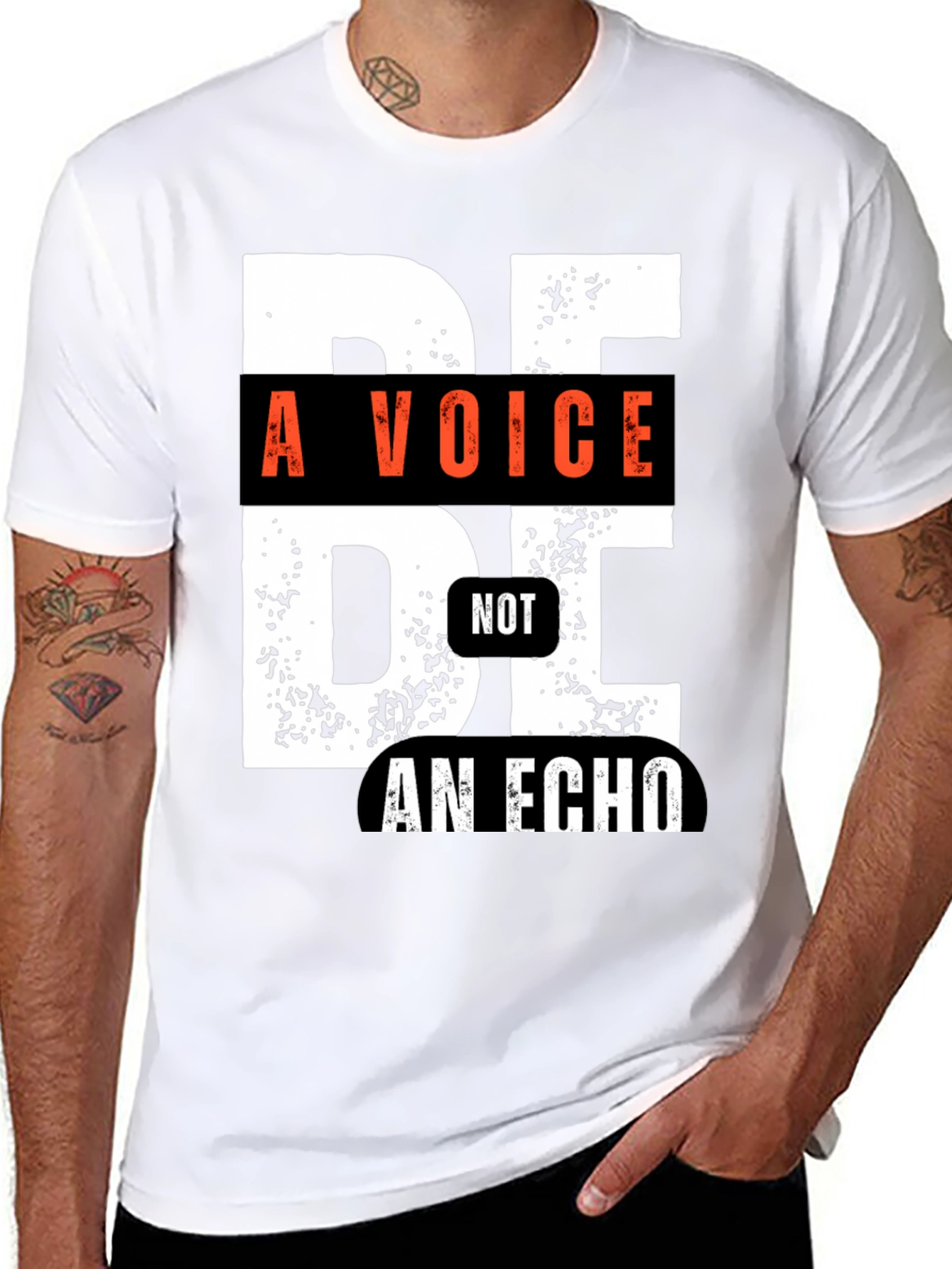 Black Be a Voice, Not an Echo Graphic Tee - Unisex view 8