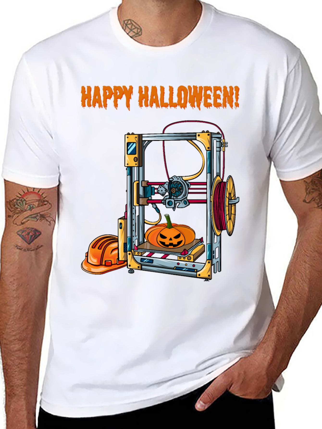 Black Happy Halloween 3D Printing T-Shirt view 8