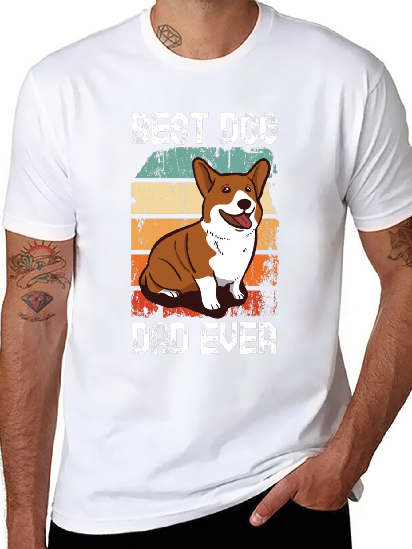 Black Best Dog Dad Ever T-Shirt view 8