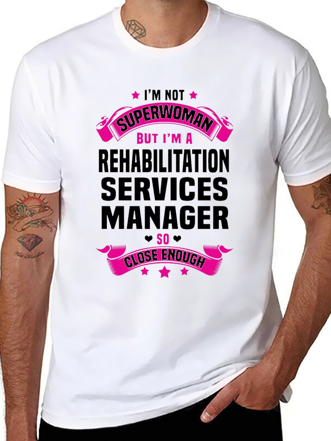 Black Rehabilitation Services Manager Graphic T-Shirt view 8