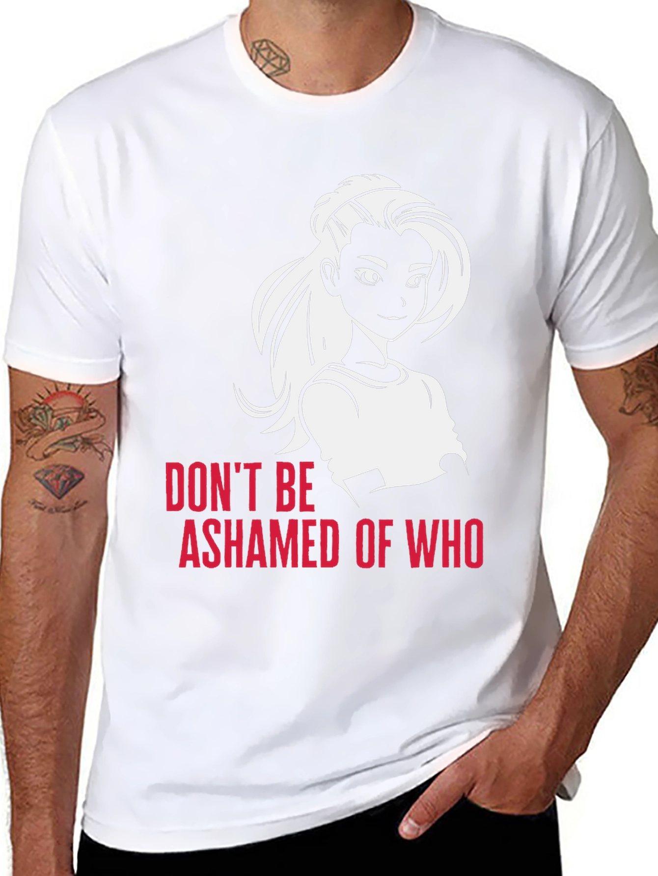 Black Empowering Graphic Tee: Don't Be Ashamed T-Shirt view 8