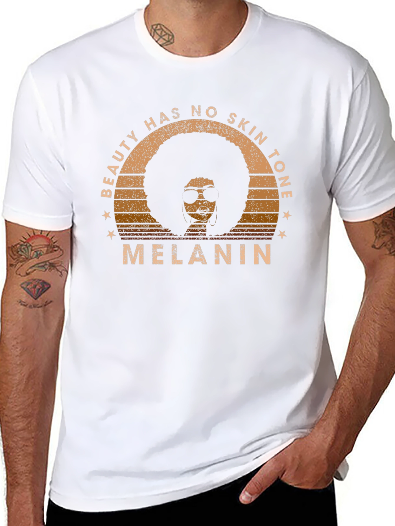 Black Beauty Has No Skin Tone Melanin Graphic Tee view 8
