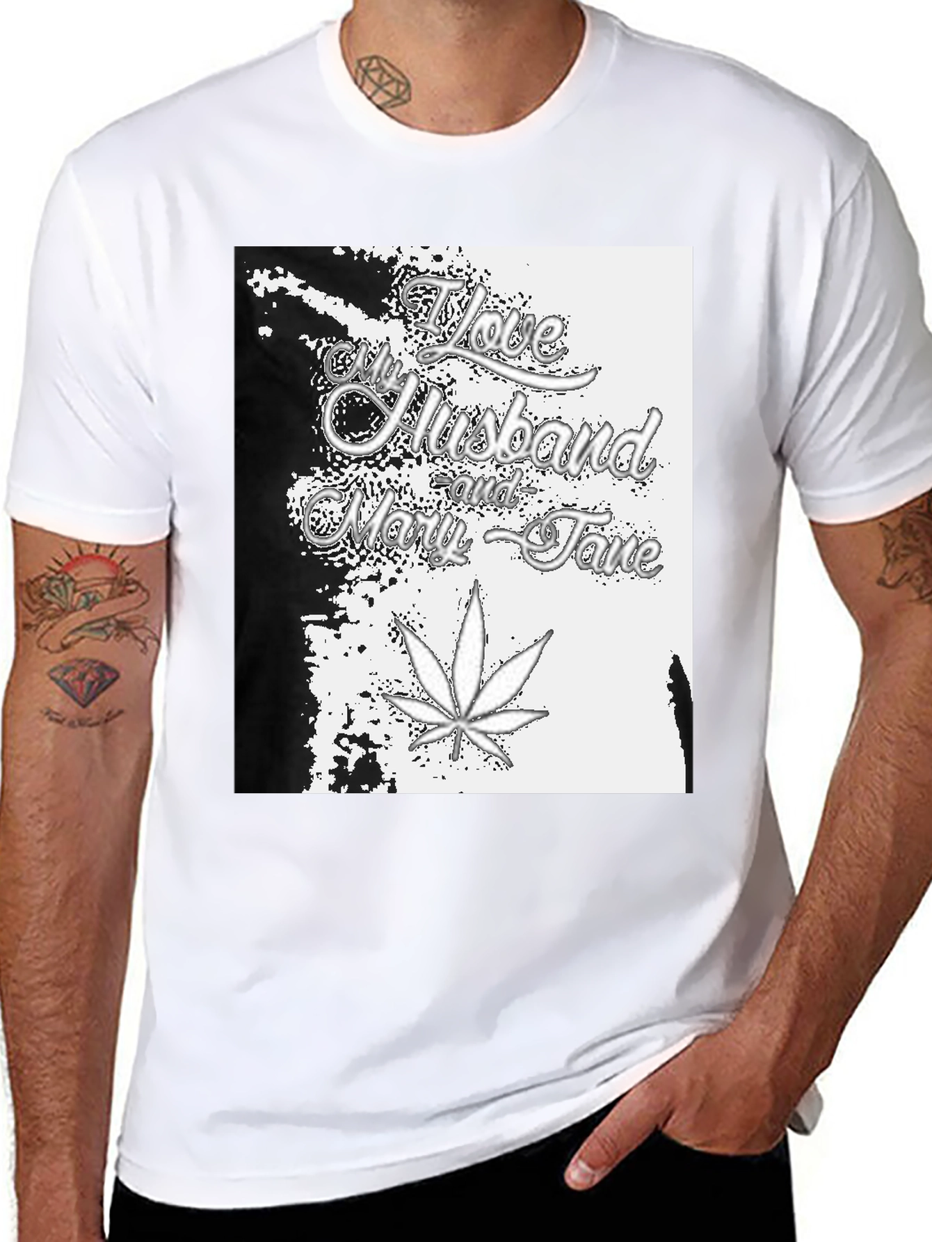 Black I Love My Husband and Mary Jane Black T-Shirt view 8
