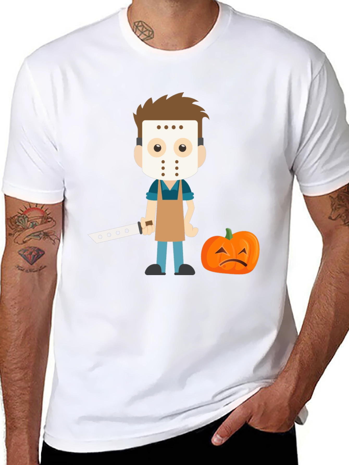 Black Halloween Cartoon Graphic Tee view 8