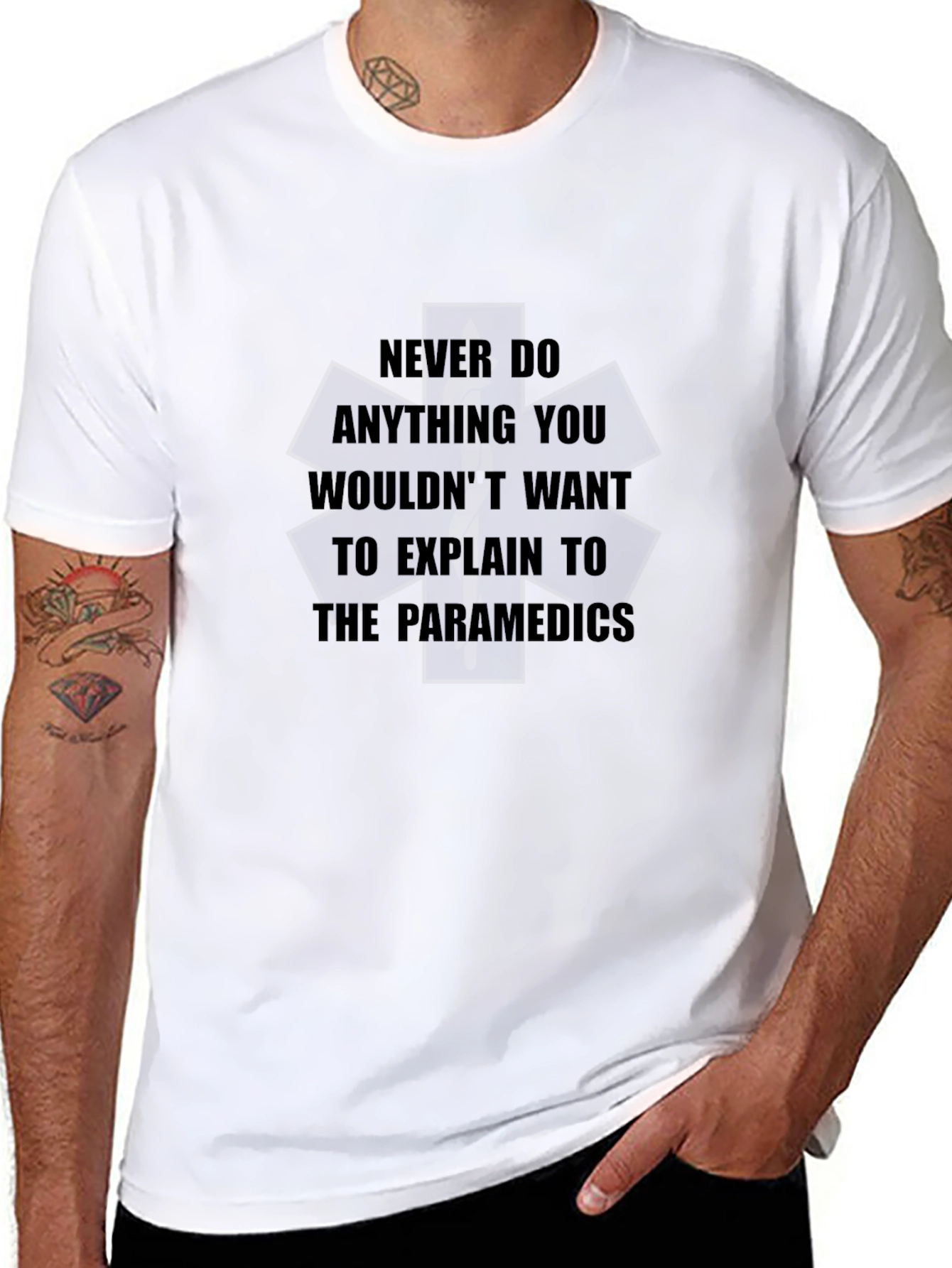 Black Paramedic Quote Black T-Shirt view 8