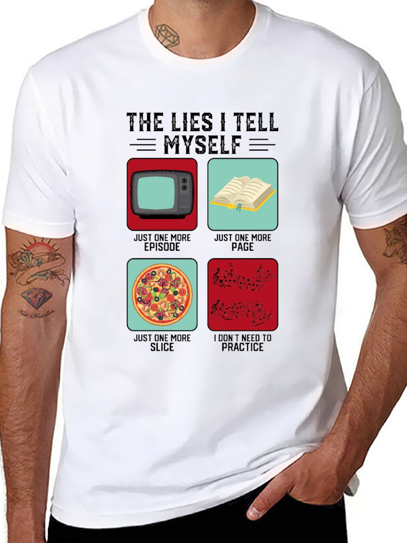 Black Funny The Lies I Tell Myself Graphic T-Shirt view 8