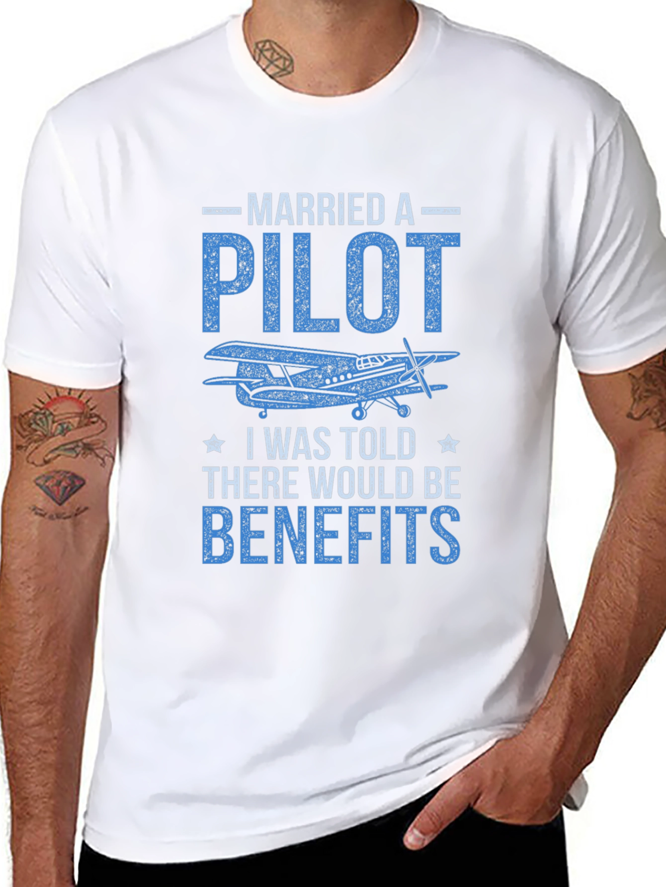 Black Married a Pilot T-Shirt view 8