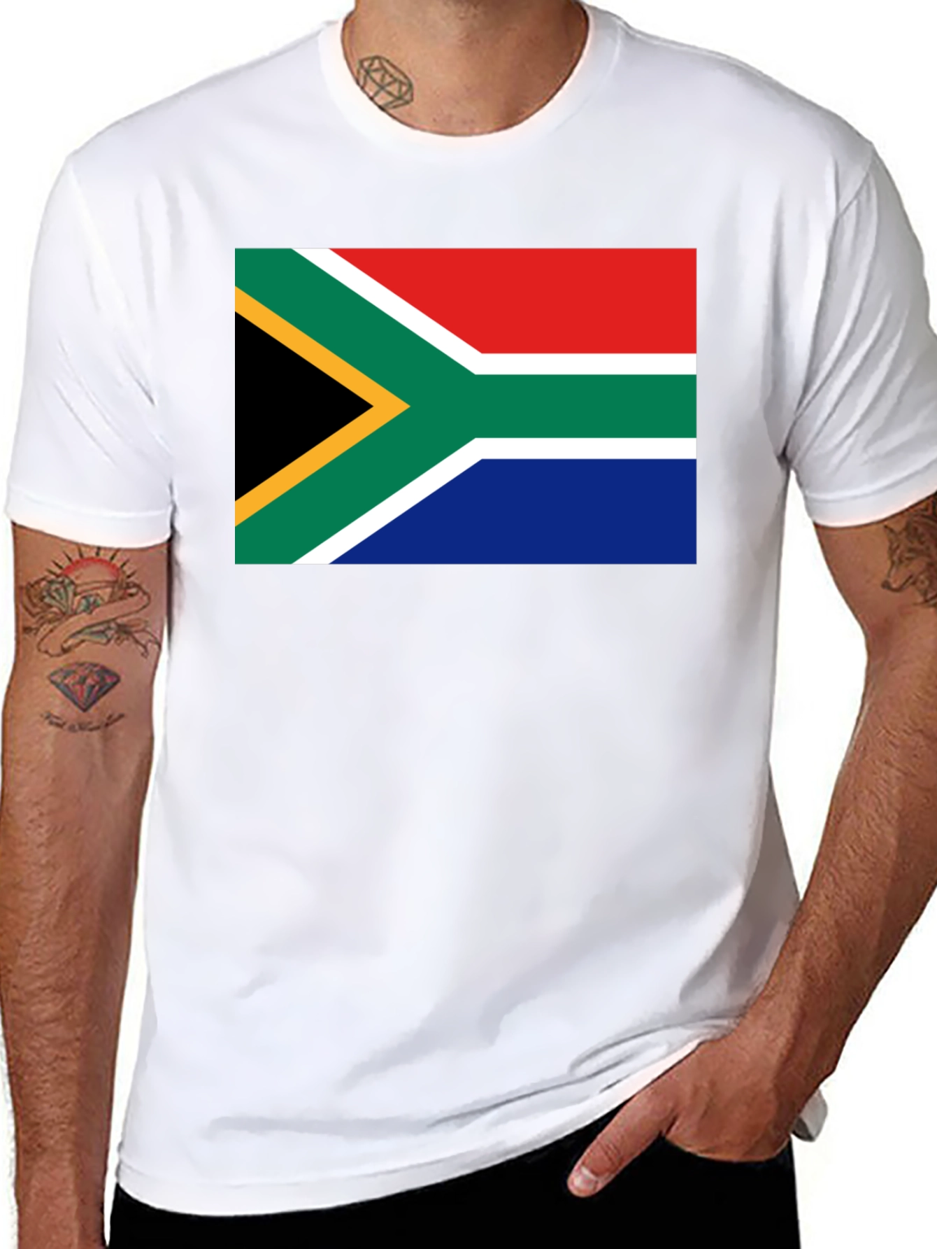 Black South Africa Flag Graphic Tee - Black view 8