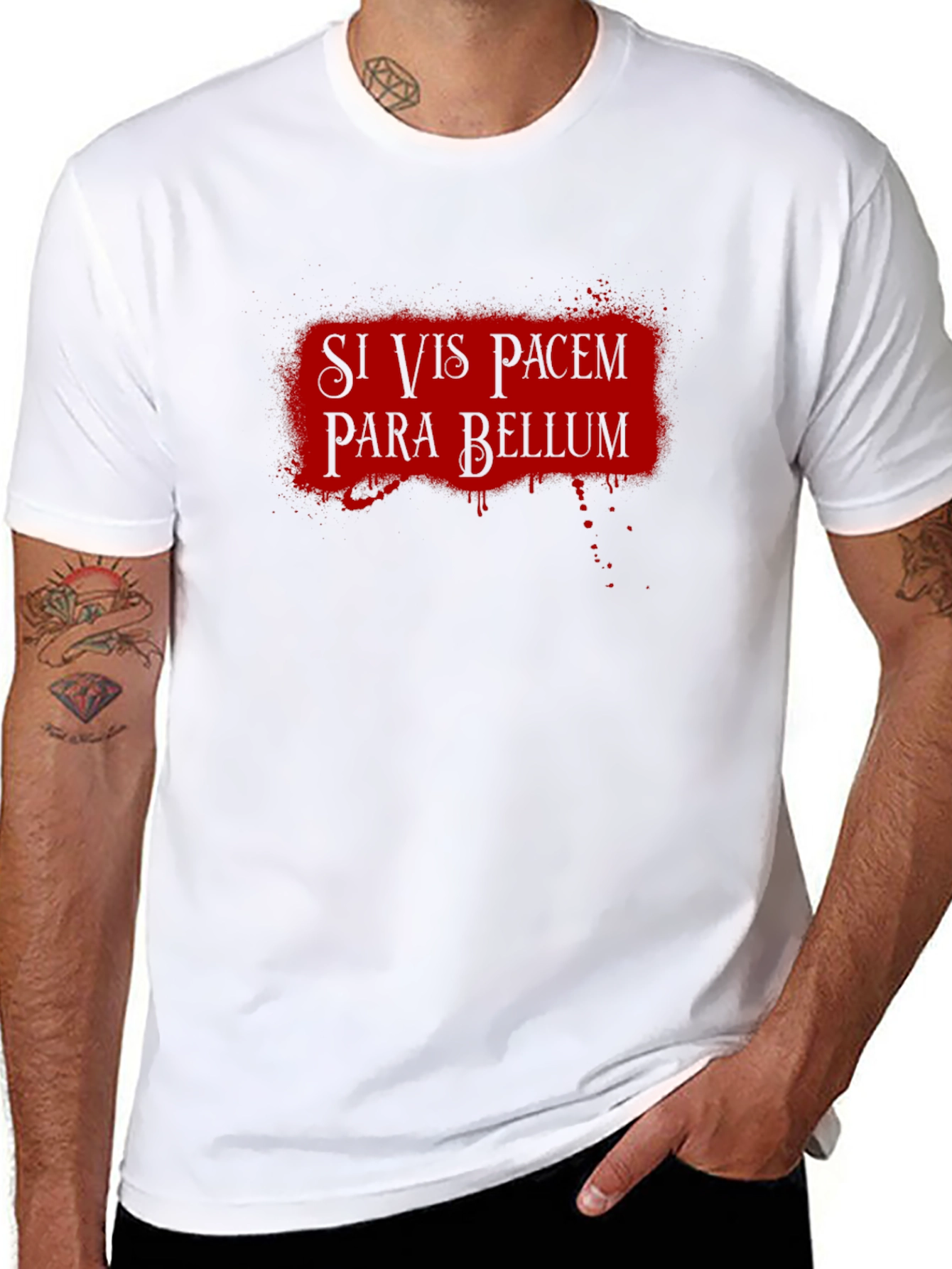 Black Si Vis Pacem Para Bellum T-Shirt - Latin Phrase view 8