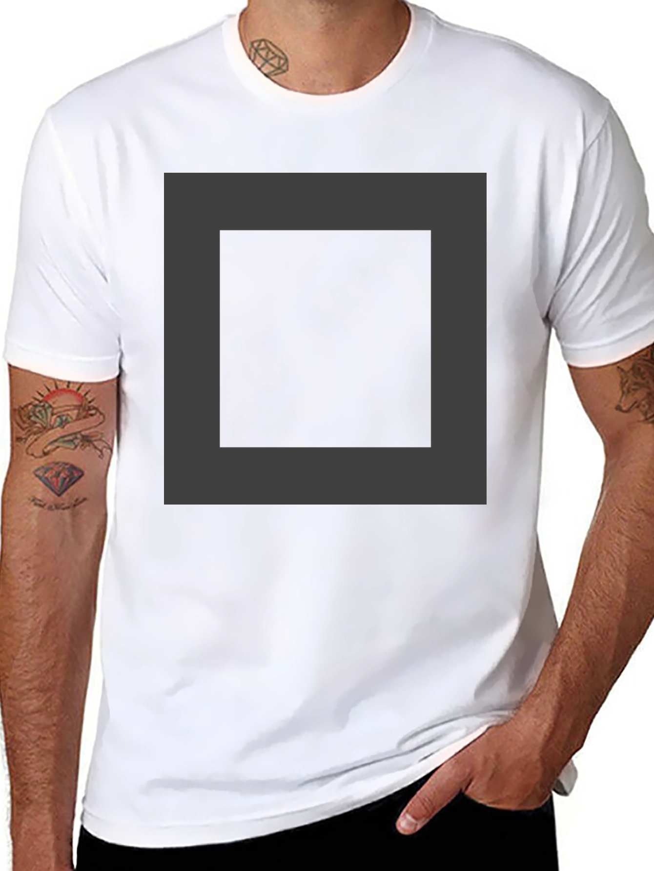 Black Men's Black Crew Neck Short Sleeve T-Shirt view 8