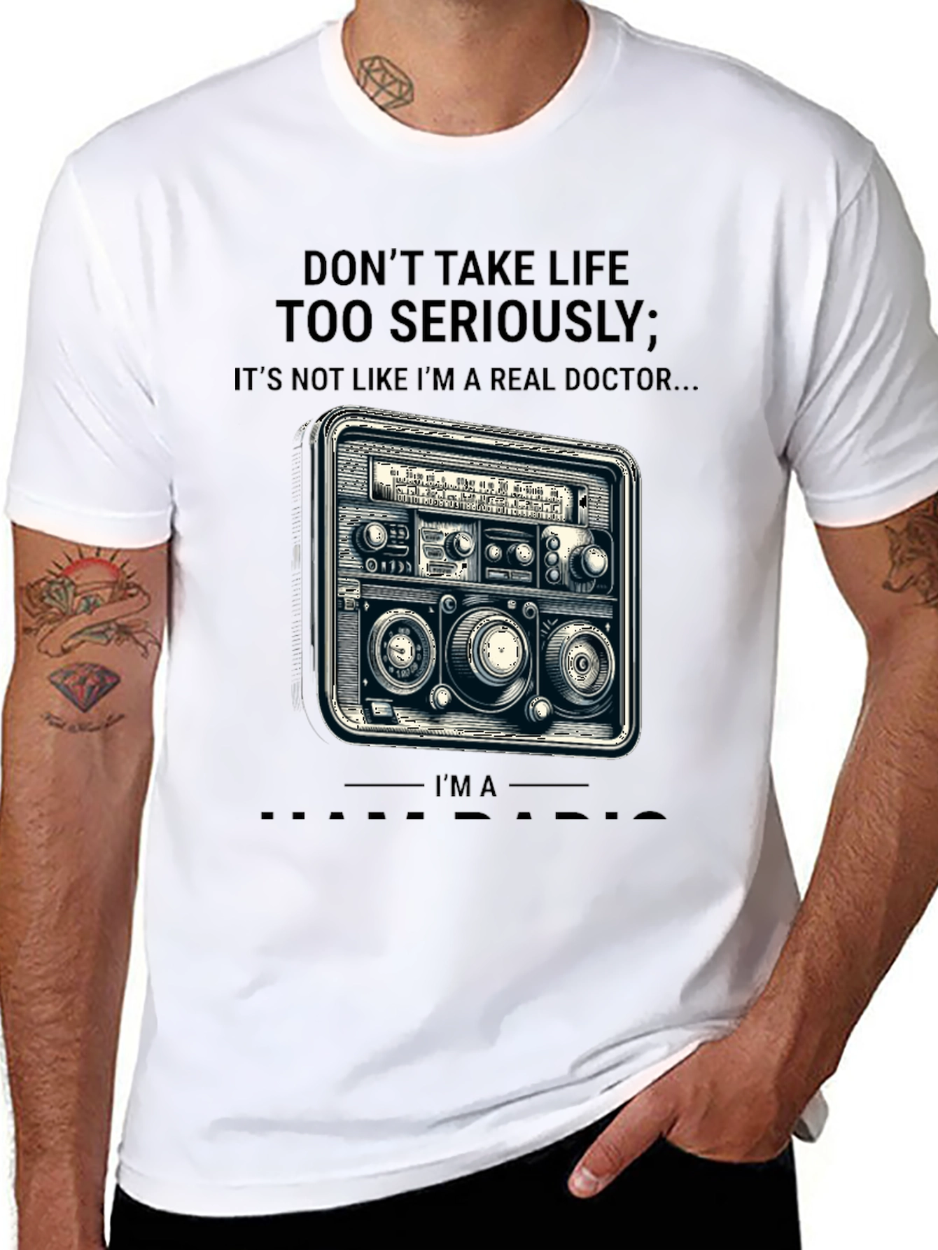 Black Don't Take Life Radio Doctor T-Shirt view 8