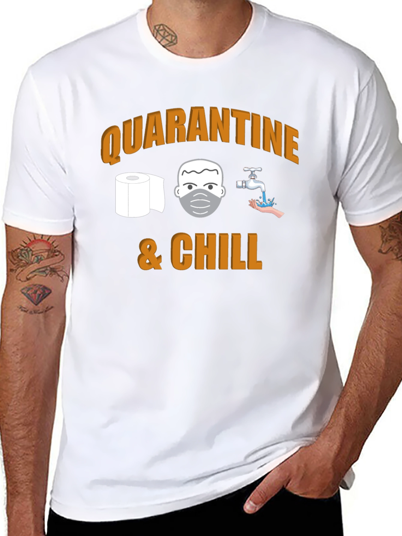 Black Quarantine & Chill Graphic T-Shirt view 8