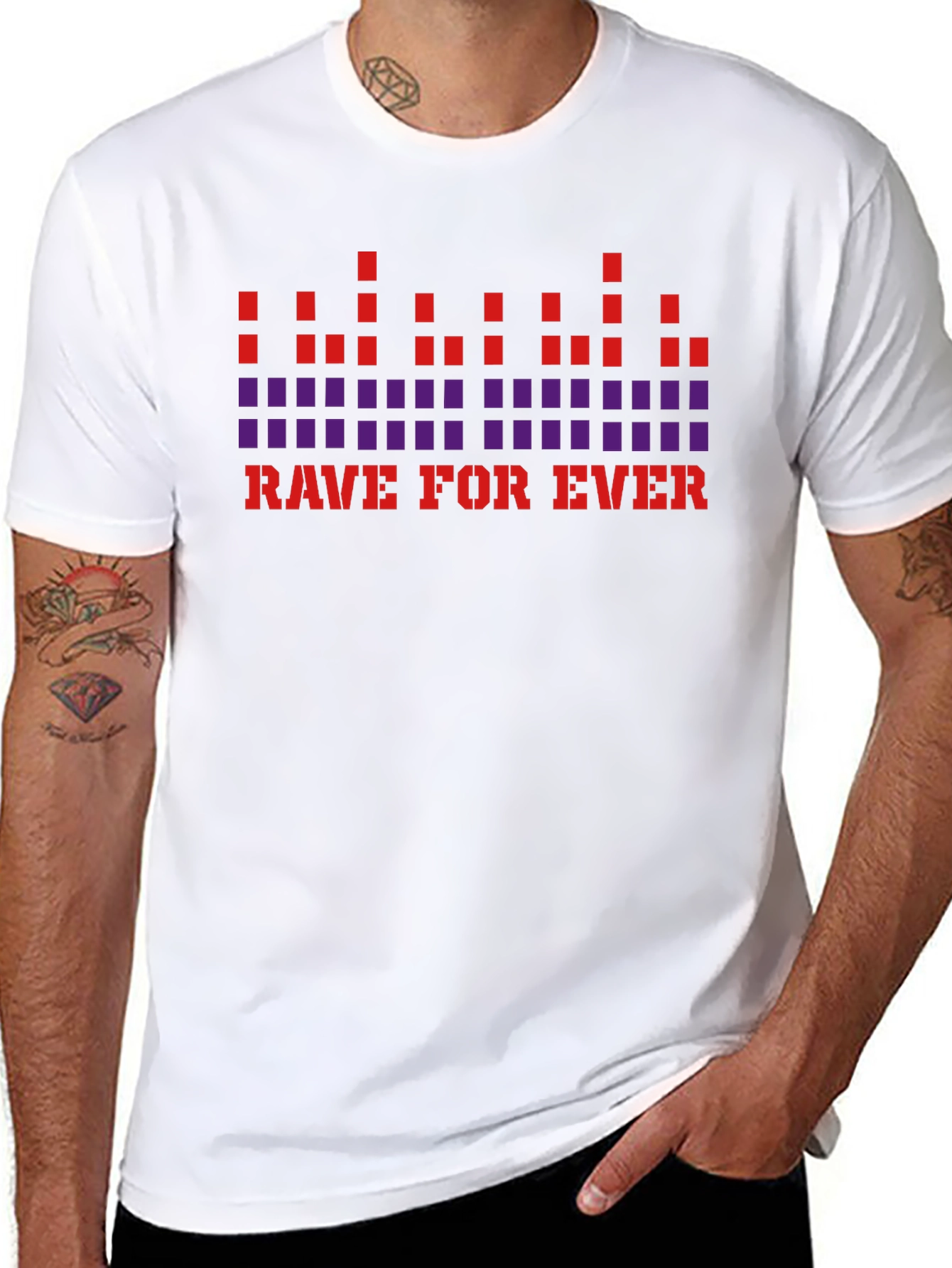 Black Rave For Ever Graphic T-Shirt - Black view 8